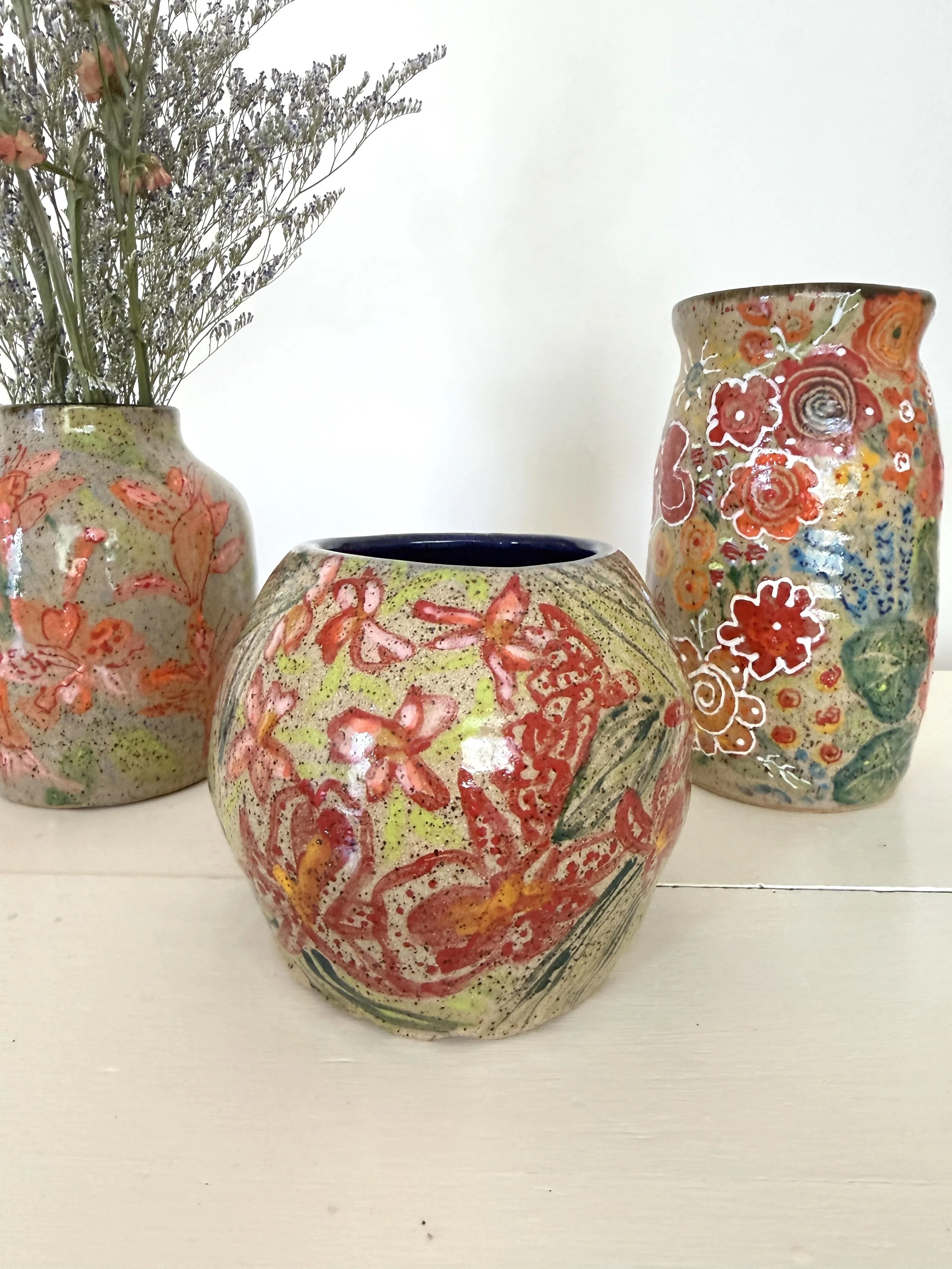 Tropical Orchid Vase-side view