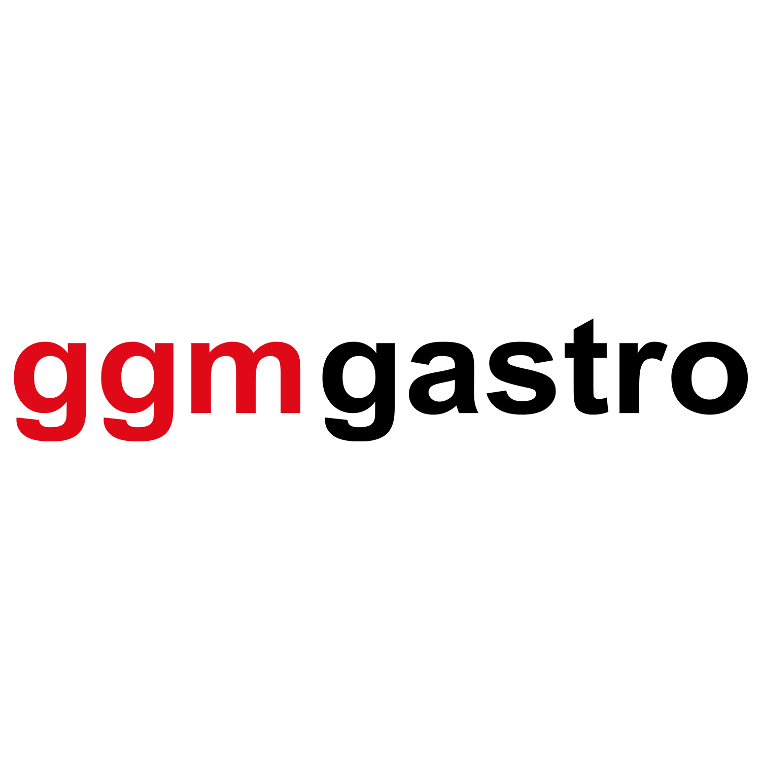Text on white background with the words 'ggm' in red and 'gastro' in black.