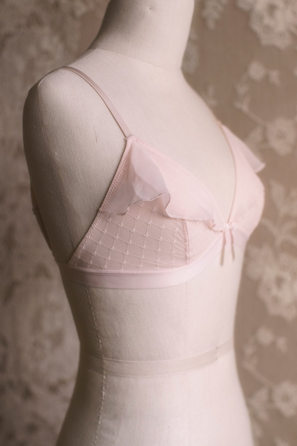 Pale Pink Tulle and Chiffon Bra — Vivienne Mok Photography
