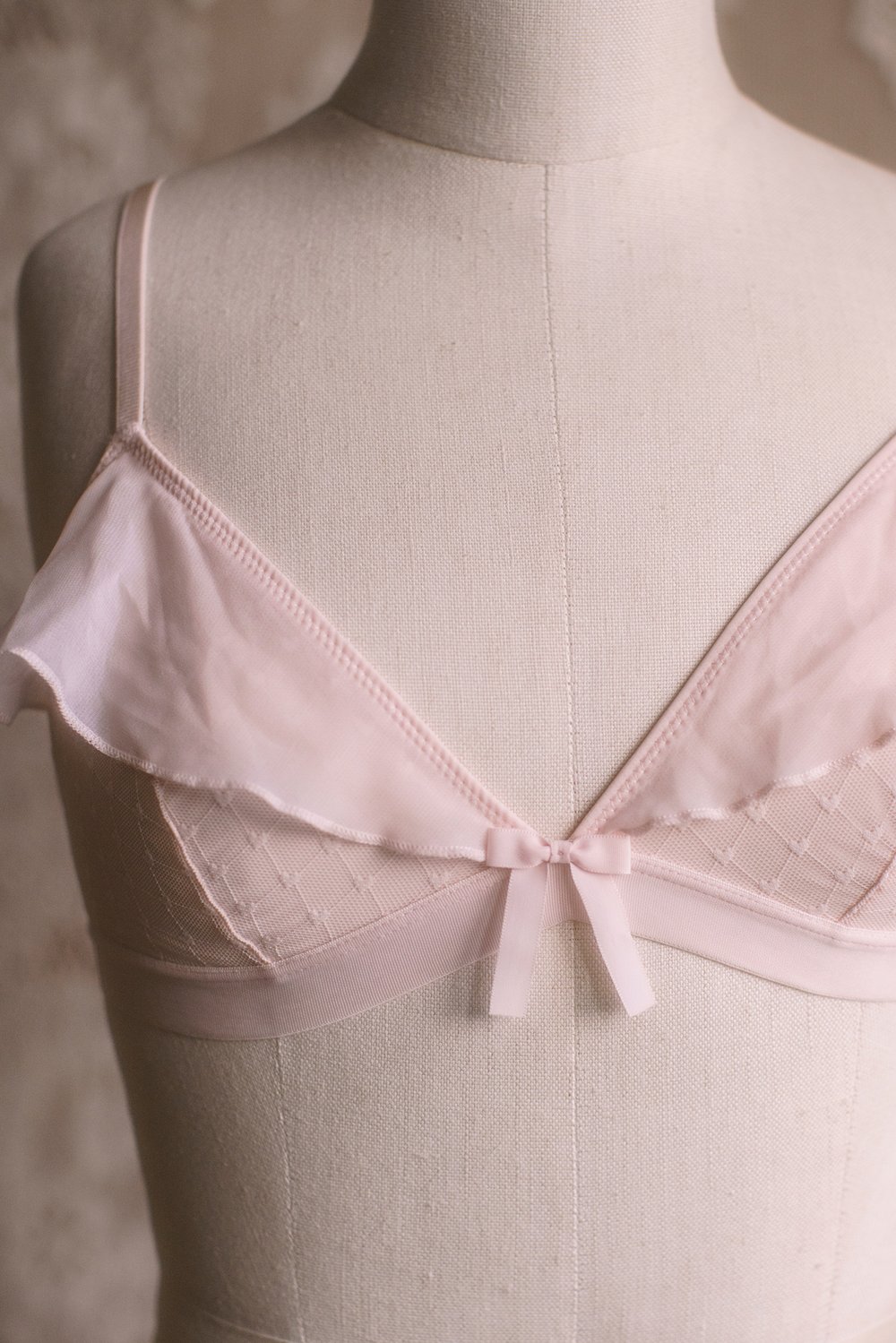 Pale Pink Tulle and Chiffon Bra — Vivienne Mok Photography