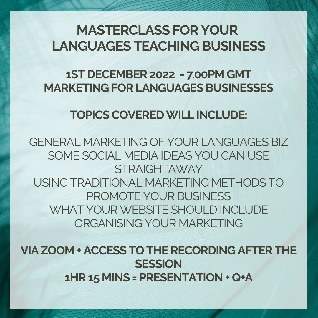 Just a few hours to go until the early bird offer finishes for my marketing masterclass - taking place on Zoom tomorrow at 7pm.
Click the link in the bio to sign up
#frenchteachersofinstagram
#teachfrench
#frenchteachers
#alevelfrench
#gcsefrench
#