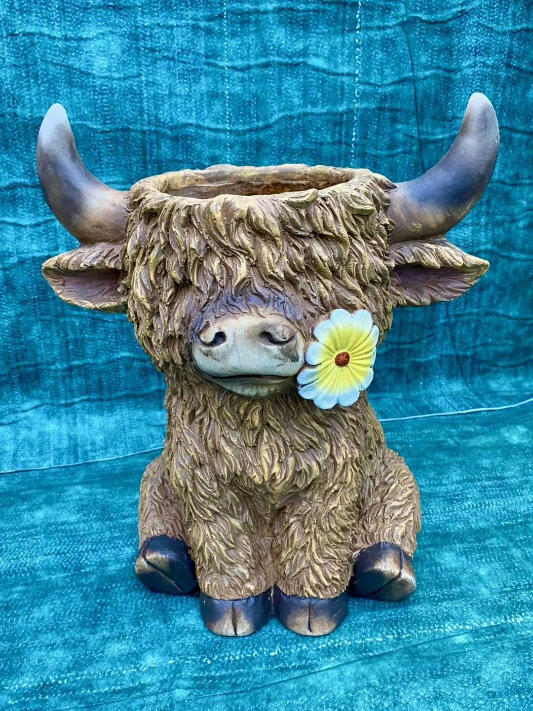 Highland Cow Decorative Planter