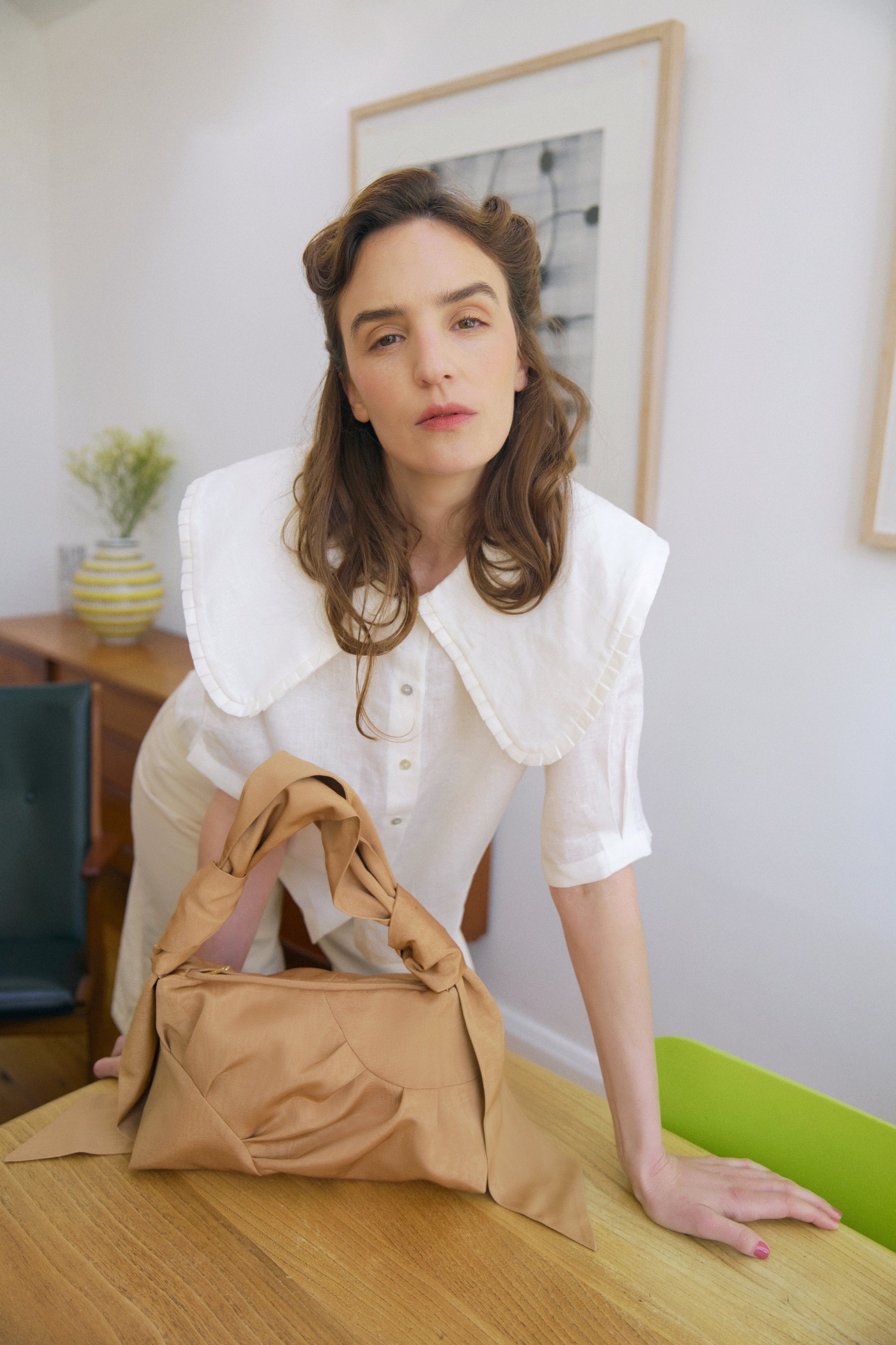 AN Sunbeam Trapeze Bag Caramel Moire2