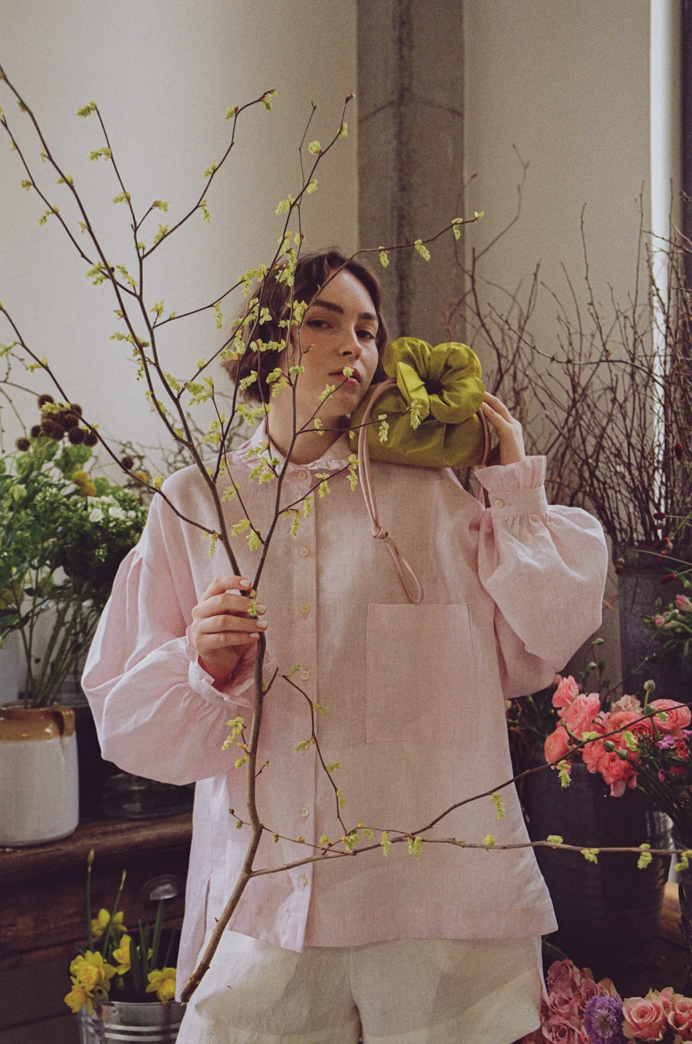 Baby Petal Cinch Lime Satin