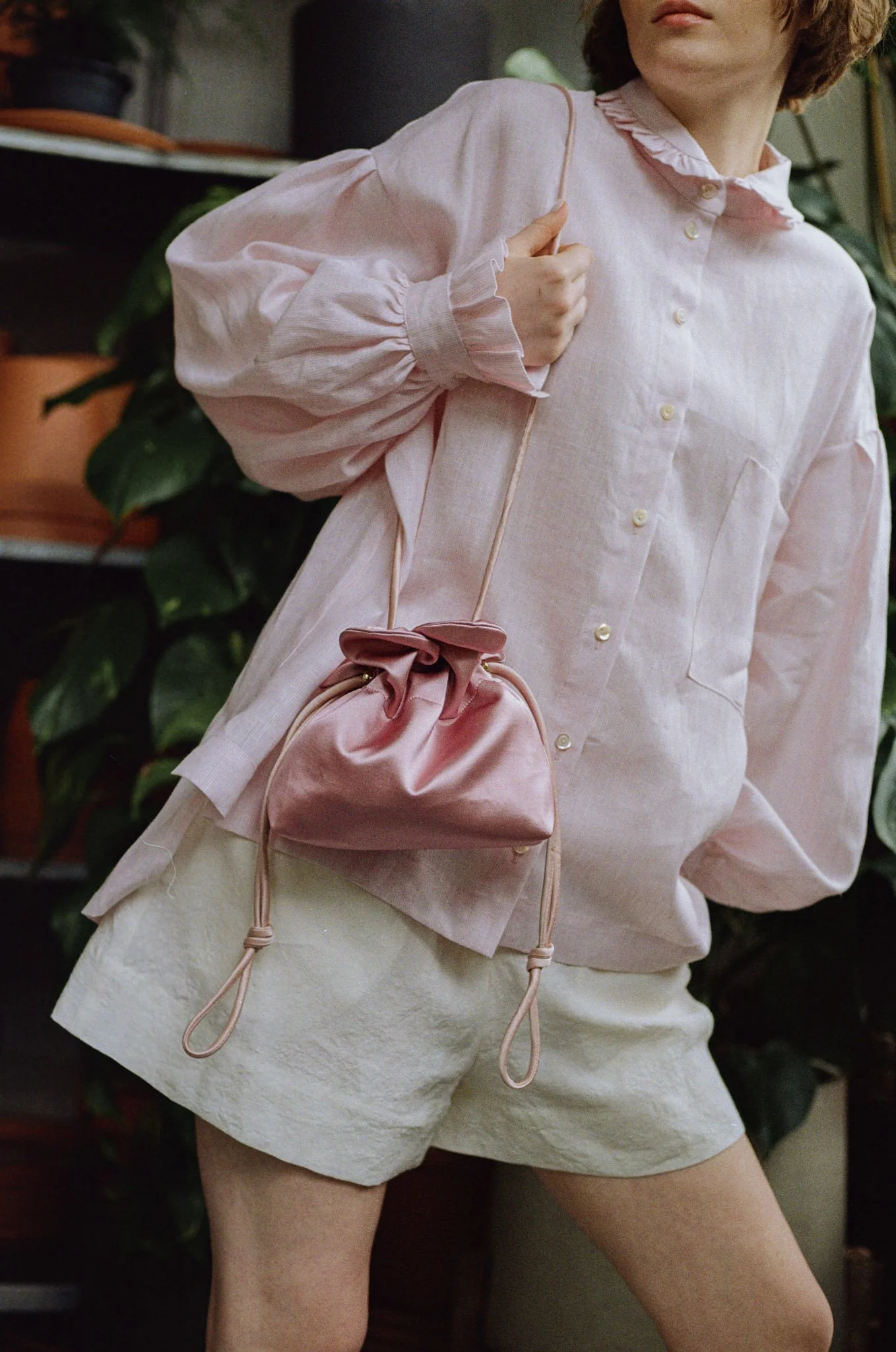 Baby Petal Cinch Dark Rose Satin