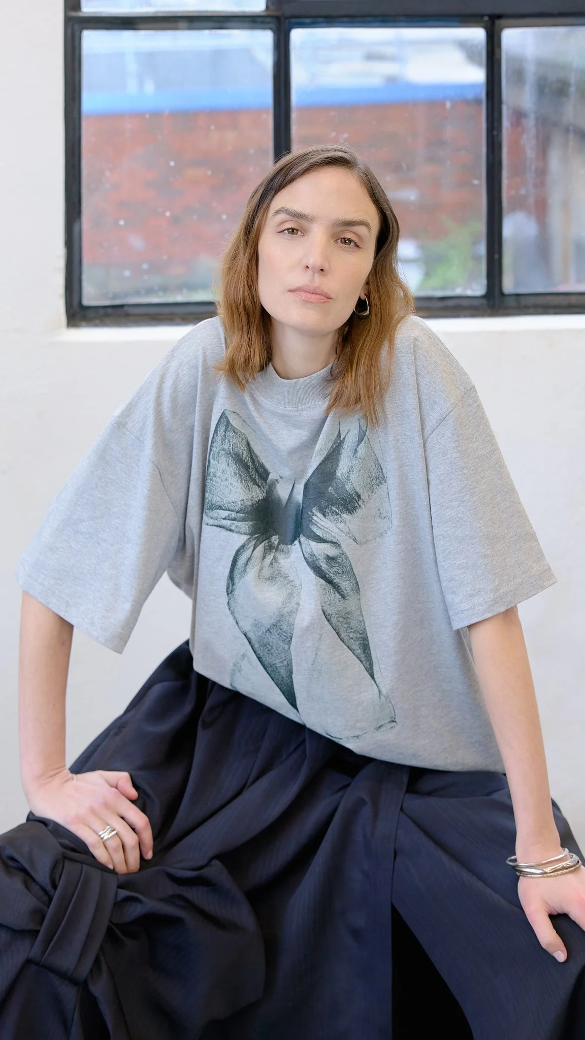 Ghost Bow T-shirt Grey