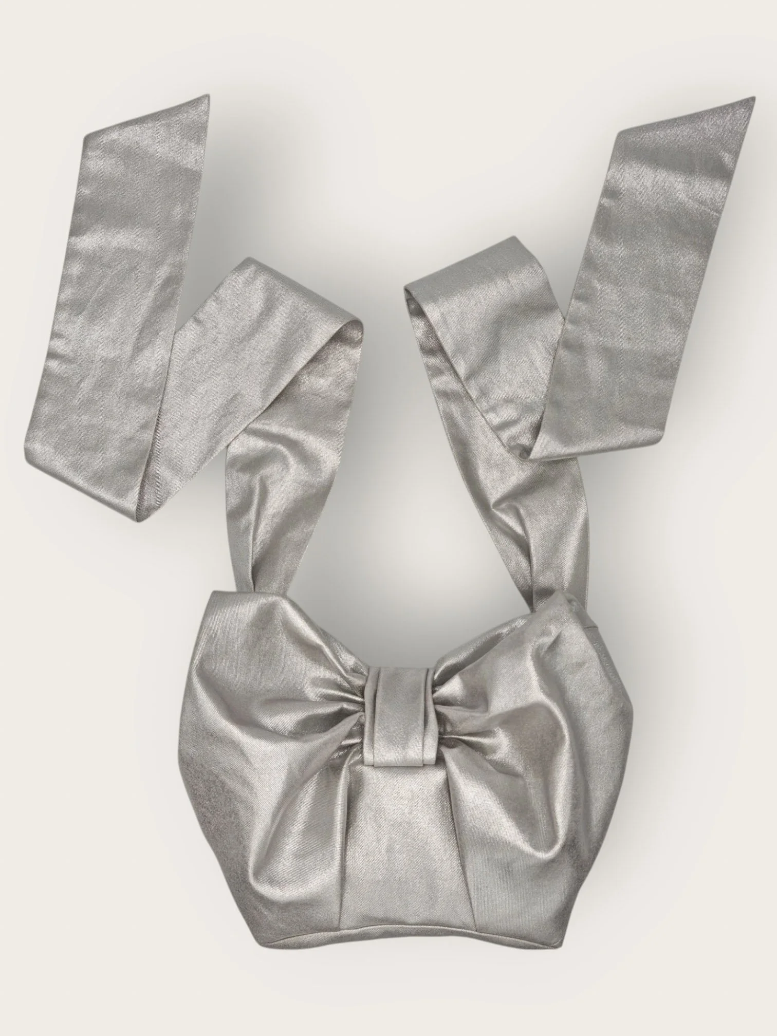 Mini Bow Crossbody silver