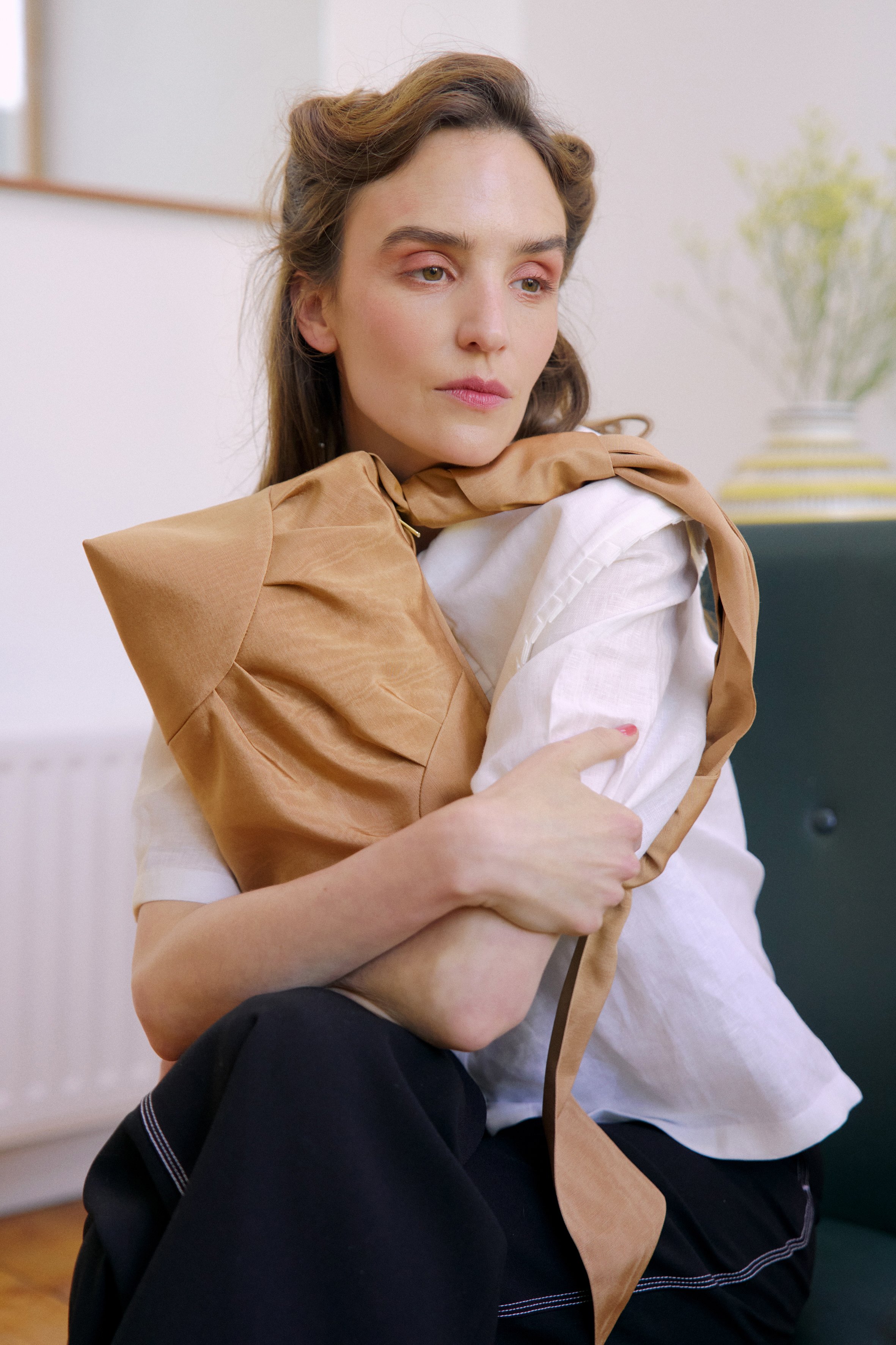 AN Sunbeam Trapeze Bag Caramel Moire2