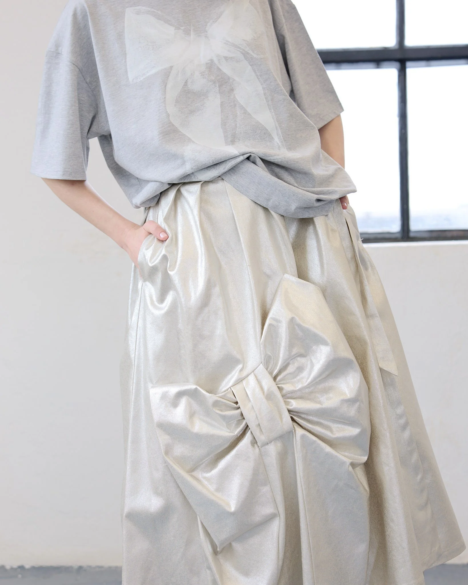 Bow Wrap Skirt Gilded Cotton