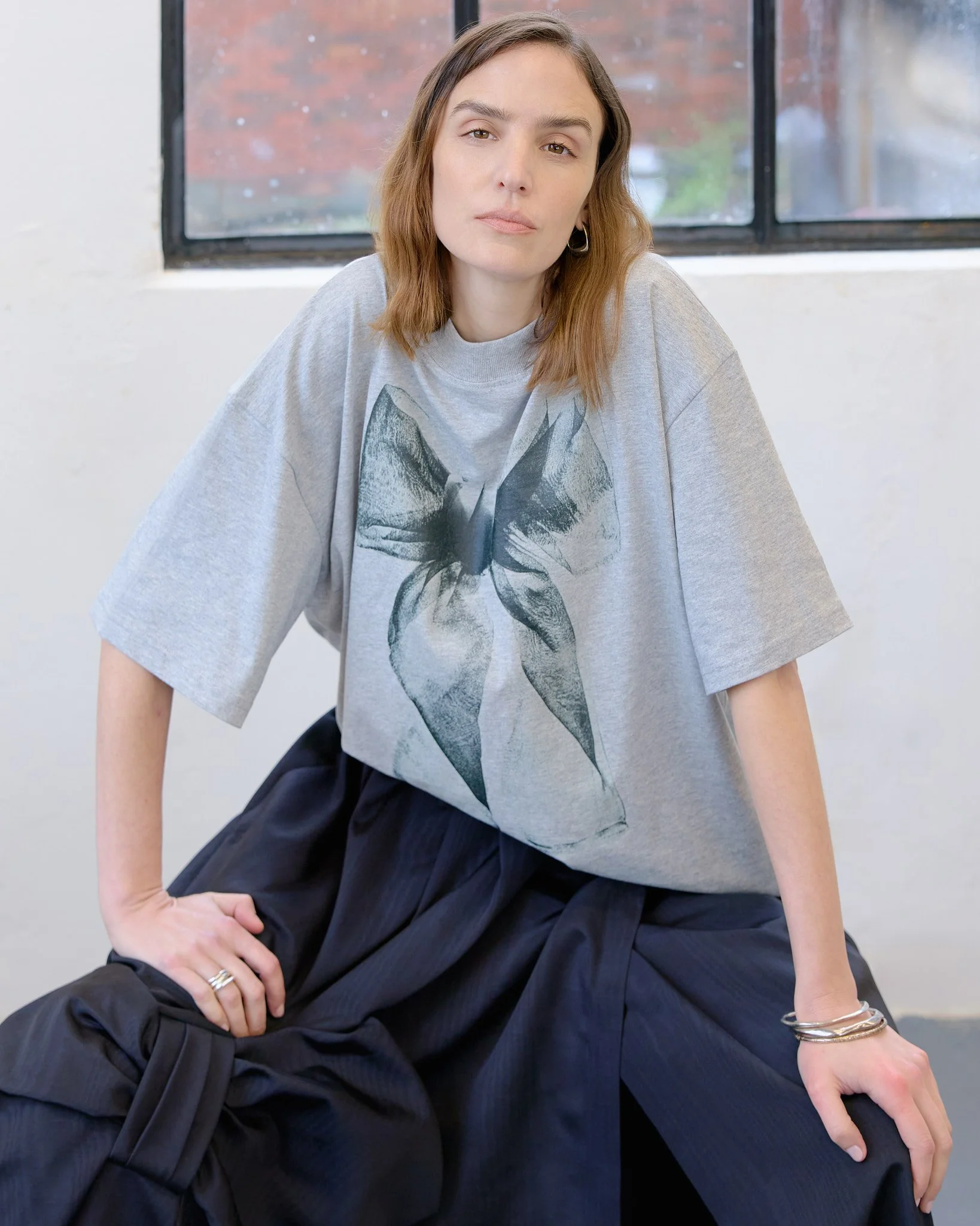 Ghost Bow T-shirt Grey