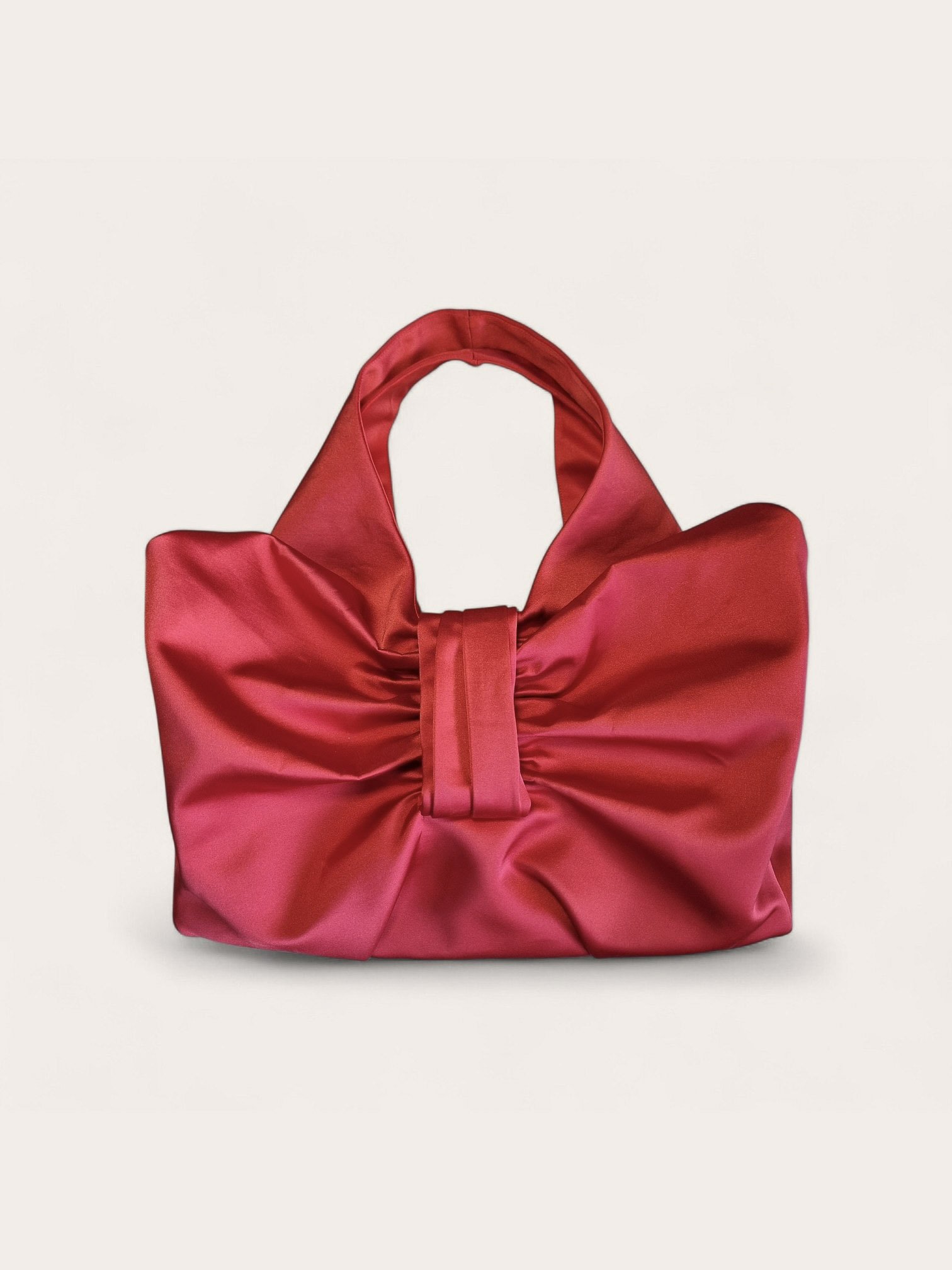 Mini Bow Tote Scarlet Satin