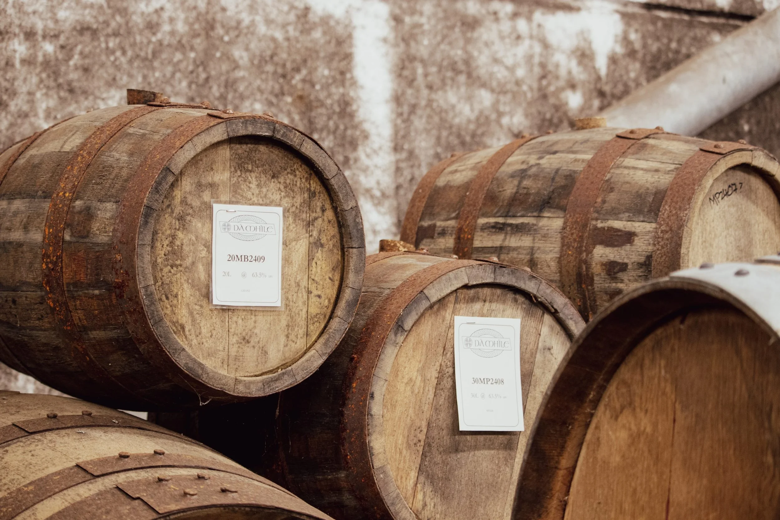 Mini whisky casks in the Dà Mhìle bonded warehouse (Copy)