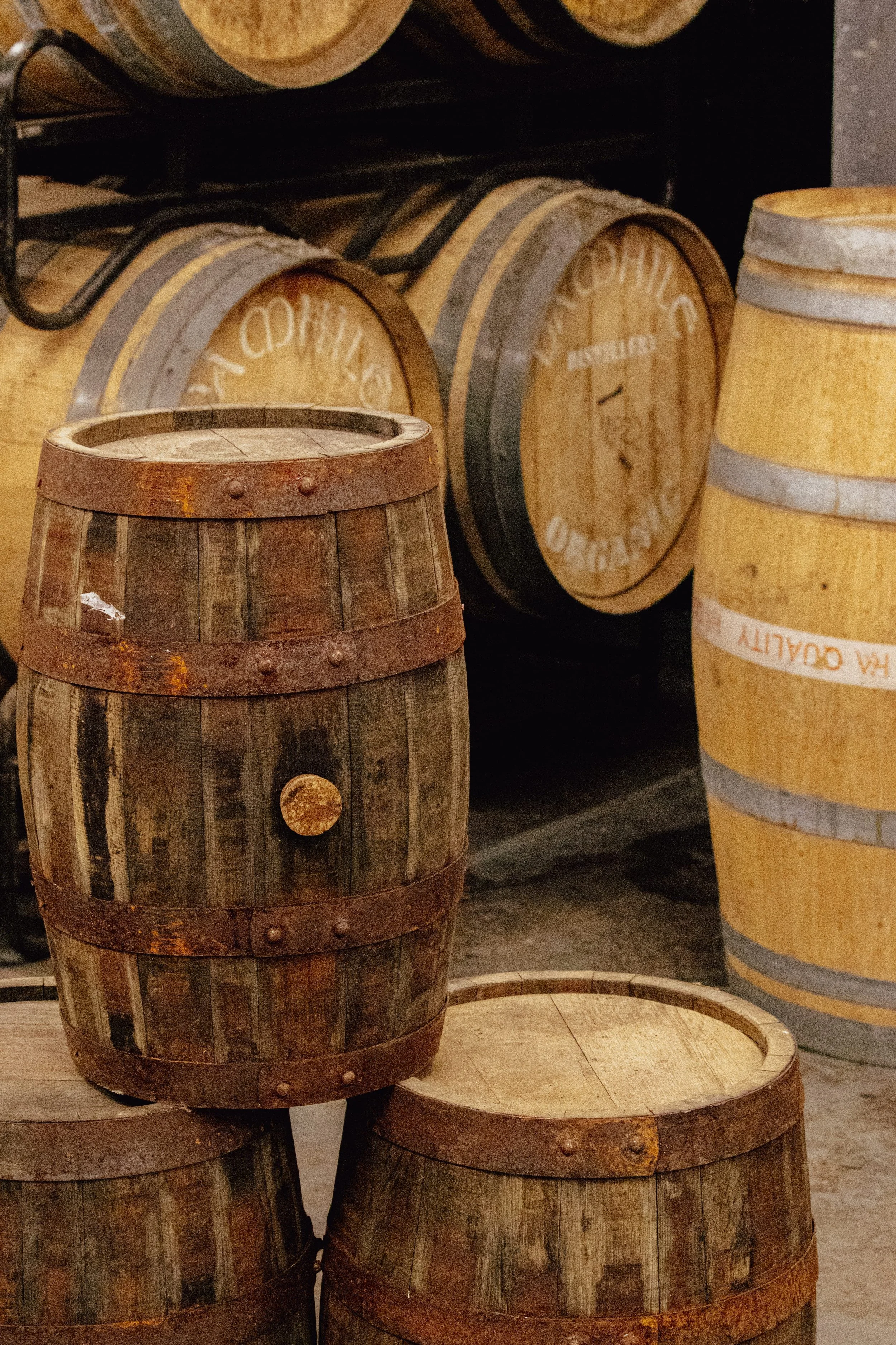 Small oak whisky cask at Dà Mhìle Distillery (Copy)