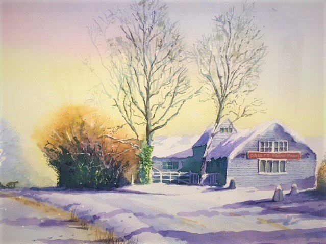 Title: Orsett Fruit Farm 
Artist: Den Edwards 
Medium: Watercolour
Price: &pound;160
If you are interested in purchasing please contact us to arrange payment and collection! :)