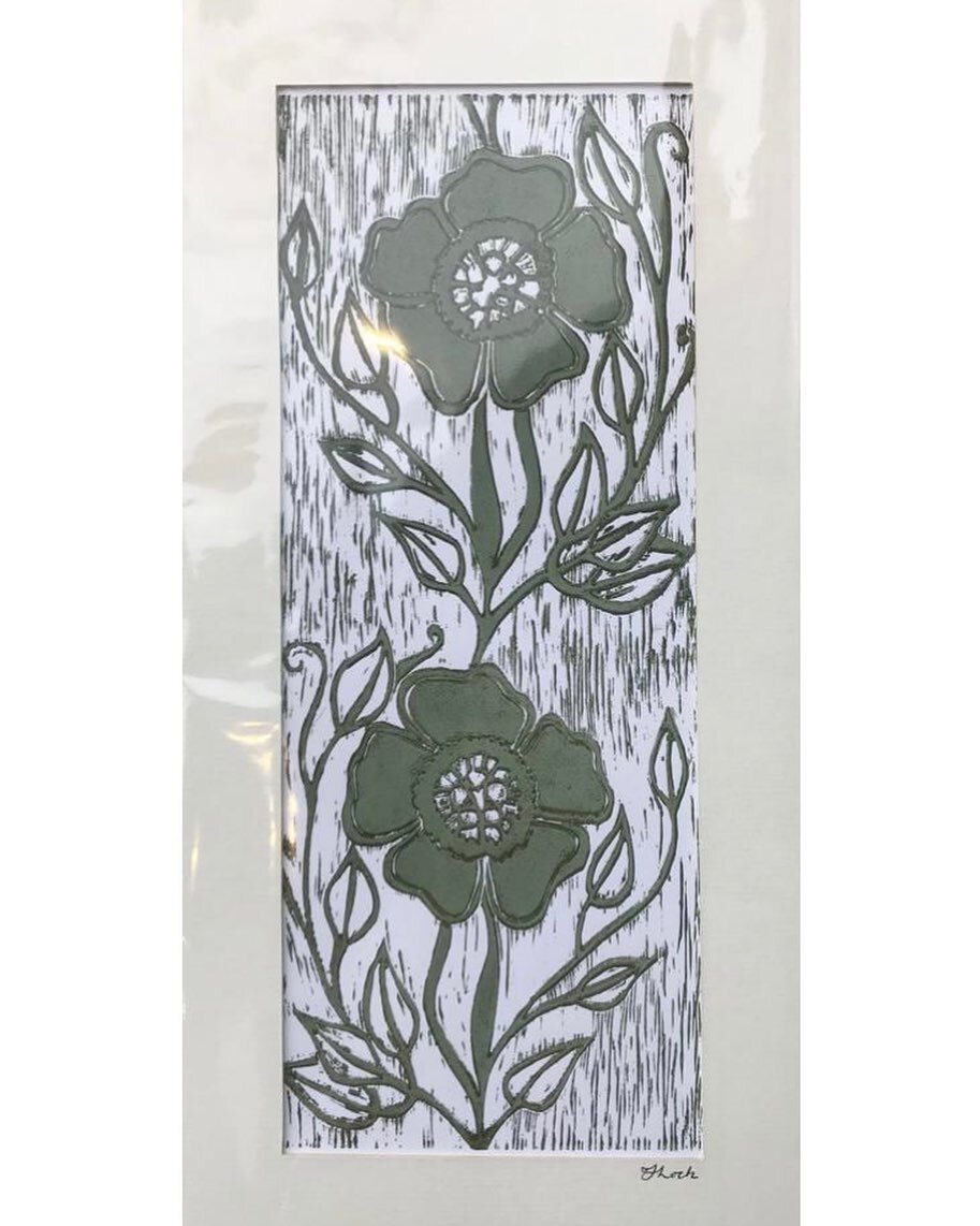 This is a mounted lino print by Jane Lock for &pound;36! Contact us if you&rsquo;re interested in purchasing and have a great day!😄