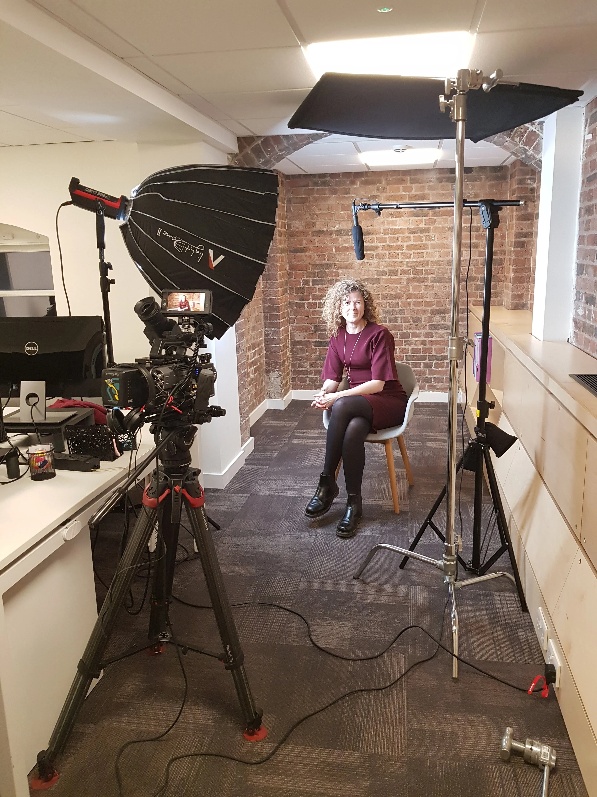 Tina being interviewed