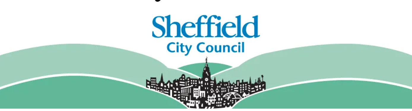 Logo of Sheffield City Council featuring a stylized black and white cityscape with hills in the background.