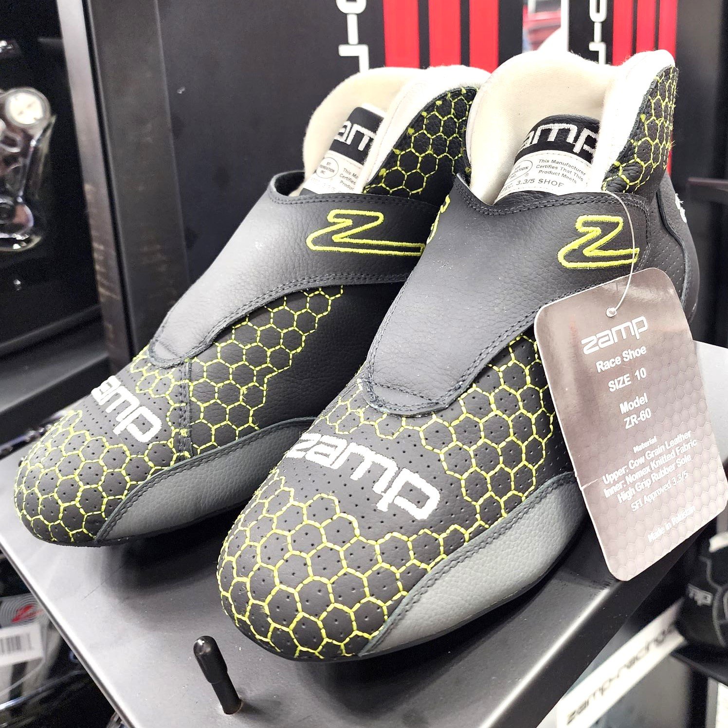 Zamp ZR-60 SFI leather Racing Shoe PRI display