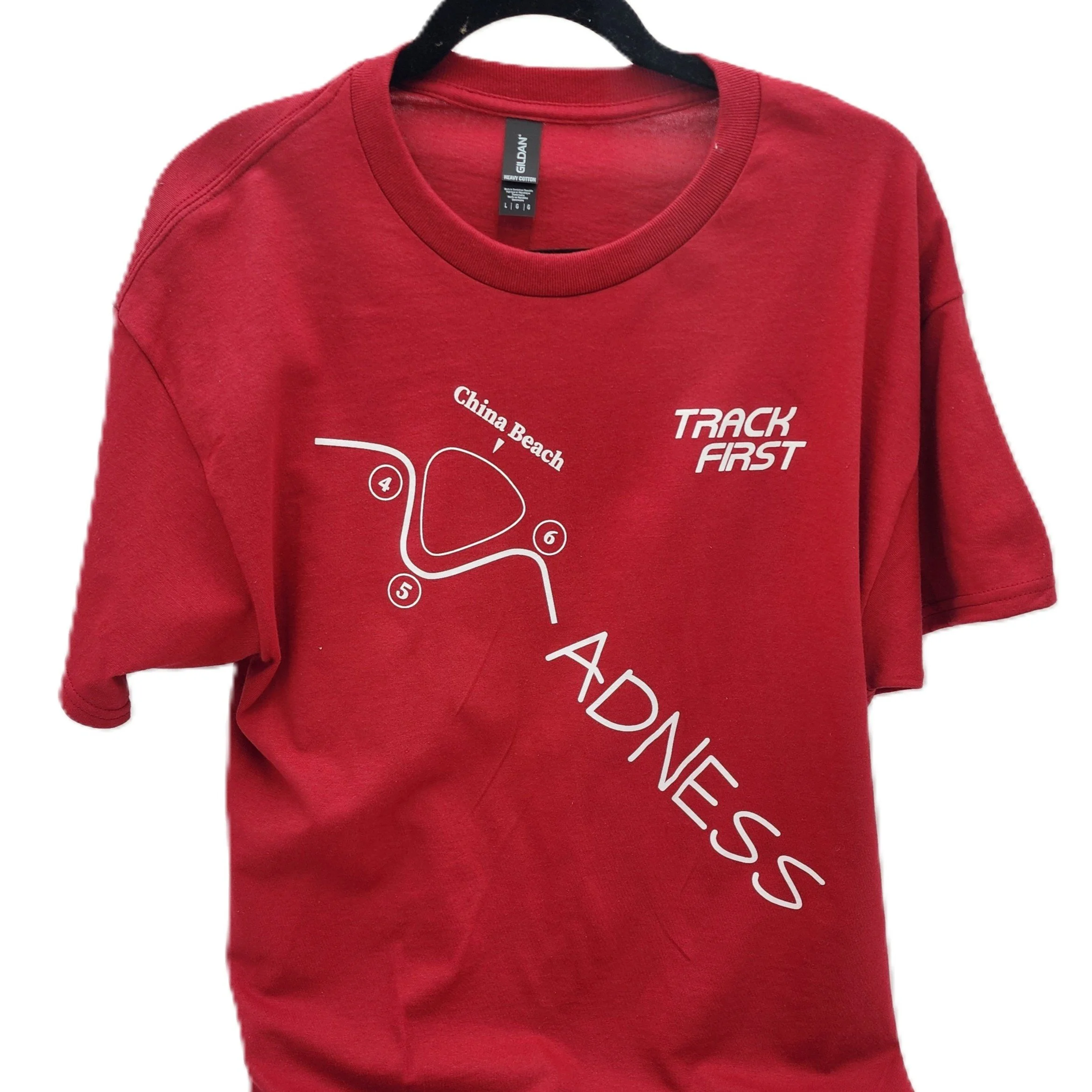 Track First 'Madness' Cotton T-Shirt in cardinal red