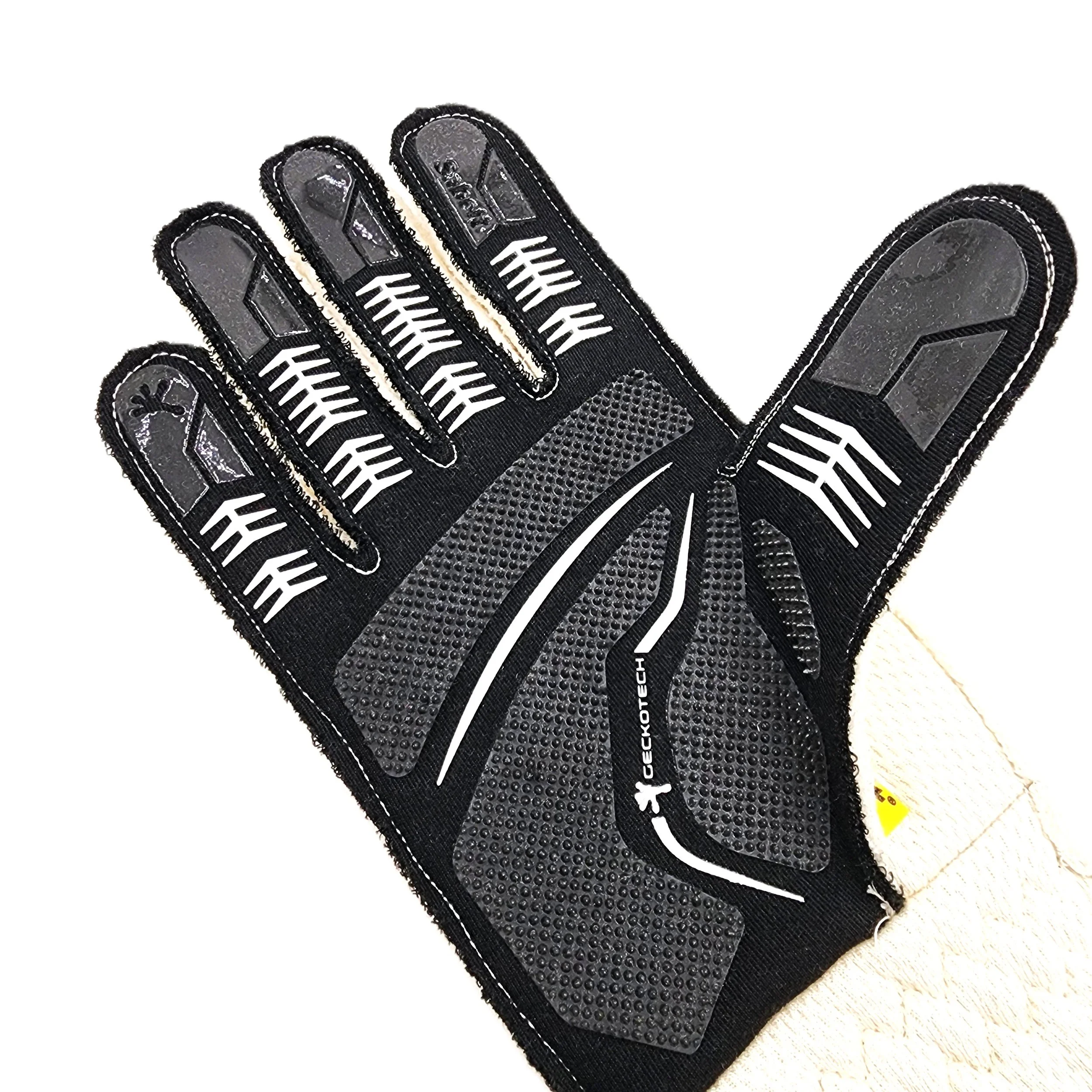 Palm detail from an auto racing gloves illustrating how manufacturers offer unique grip designs using silicon printing