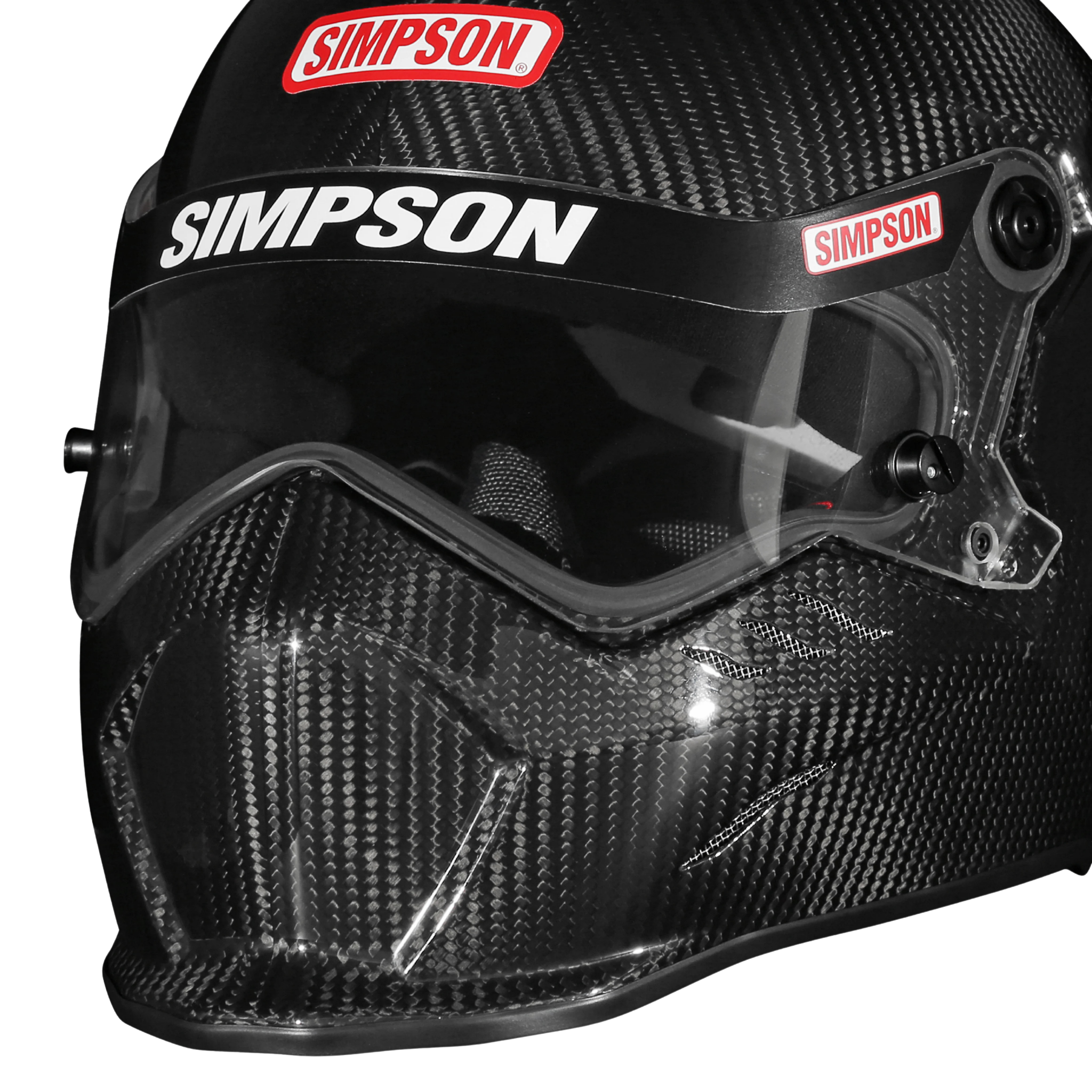 Simpson Kingsnake Carbon Helmet front detail