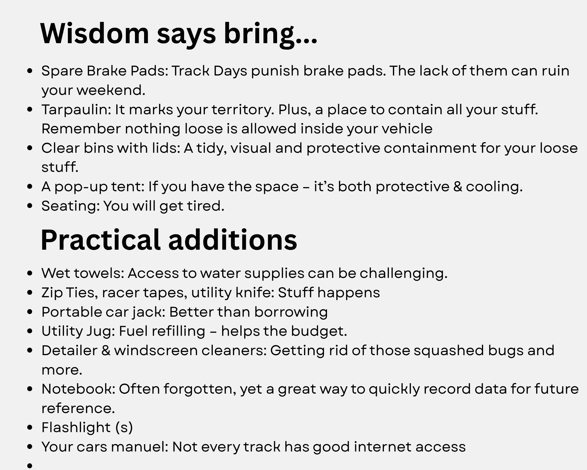 trackside essential explanatory list page 1