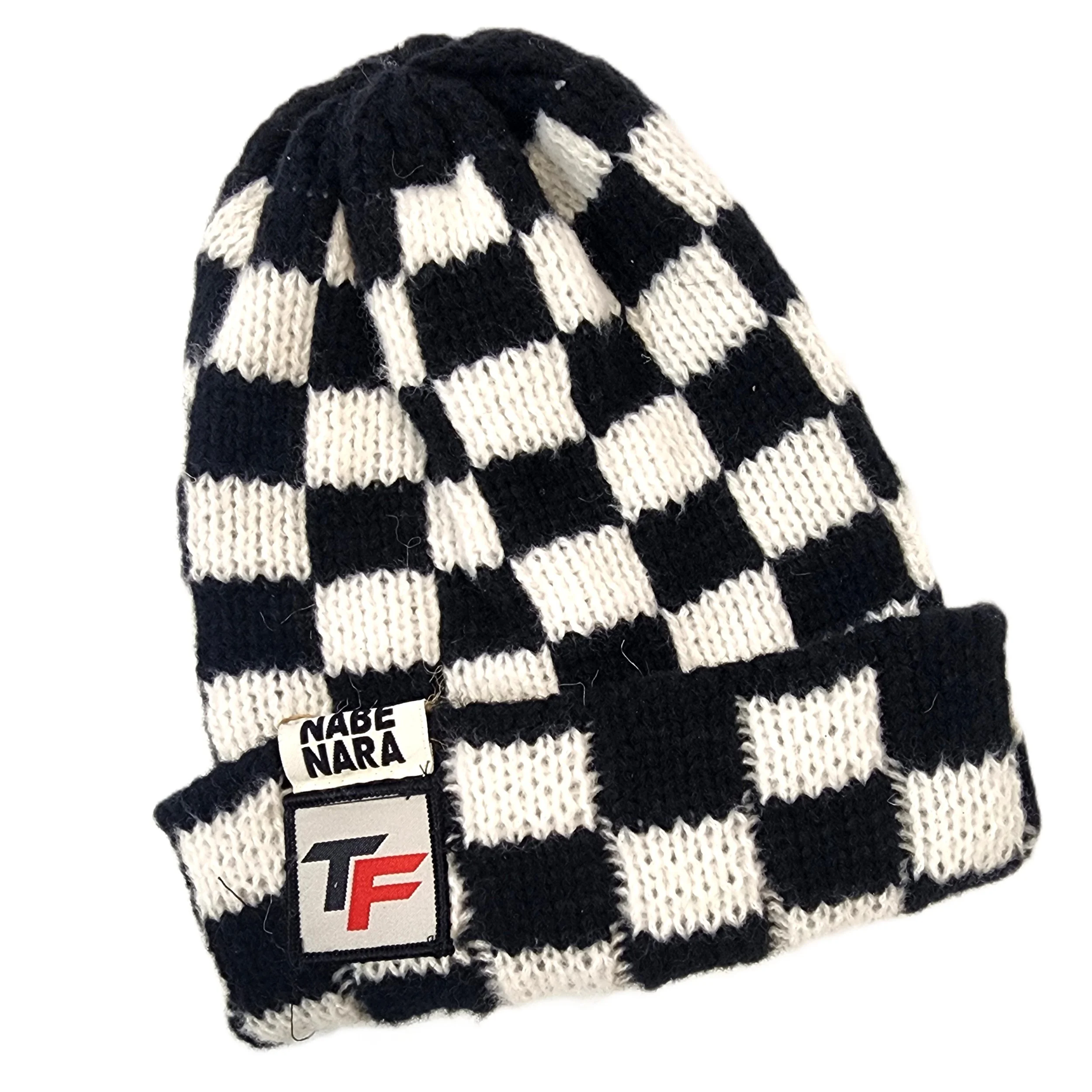 Checkered balck white beanie 1.jpg