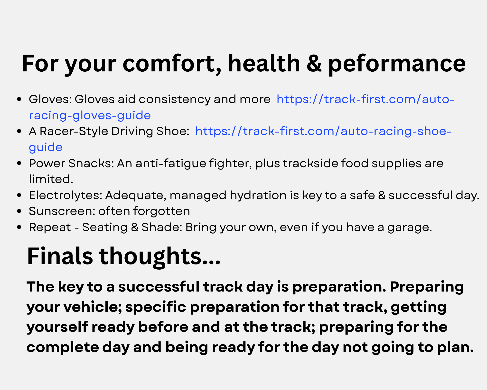 Trackside essential list 2
