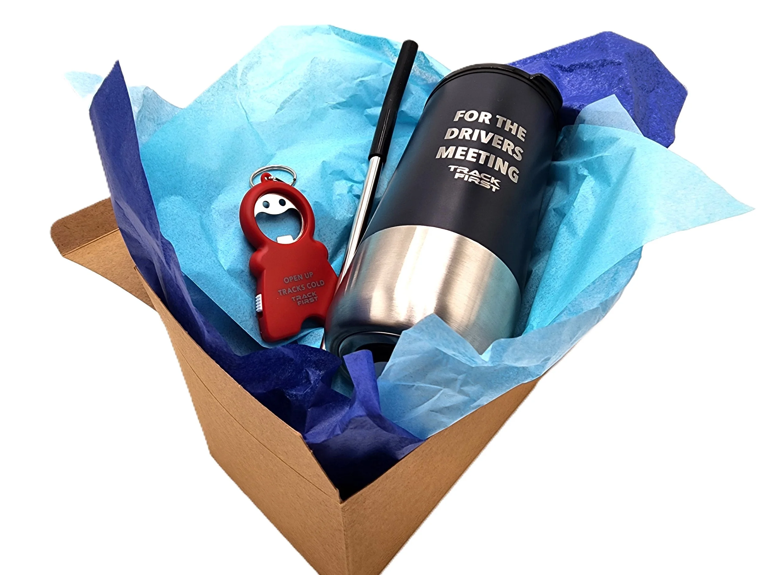 Track First Track-day 16oz. insulated Stainless Steel Drinks Tumbler with Keychain