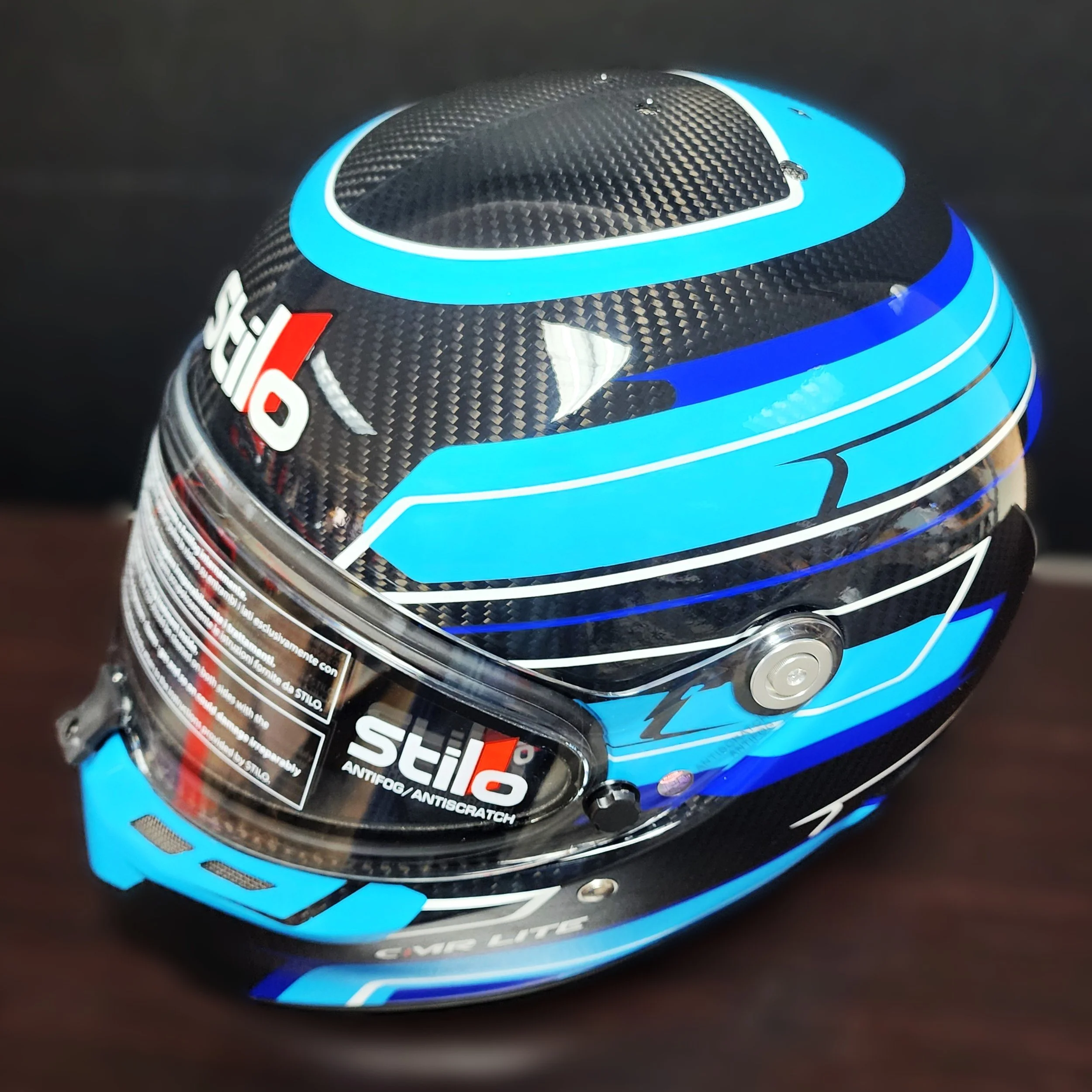 Stilo ST6 CMR-2016 Carbon Lite Karting helmet graphic blue design