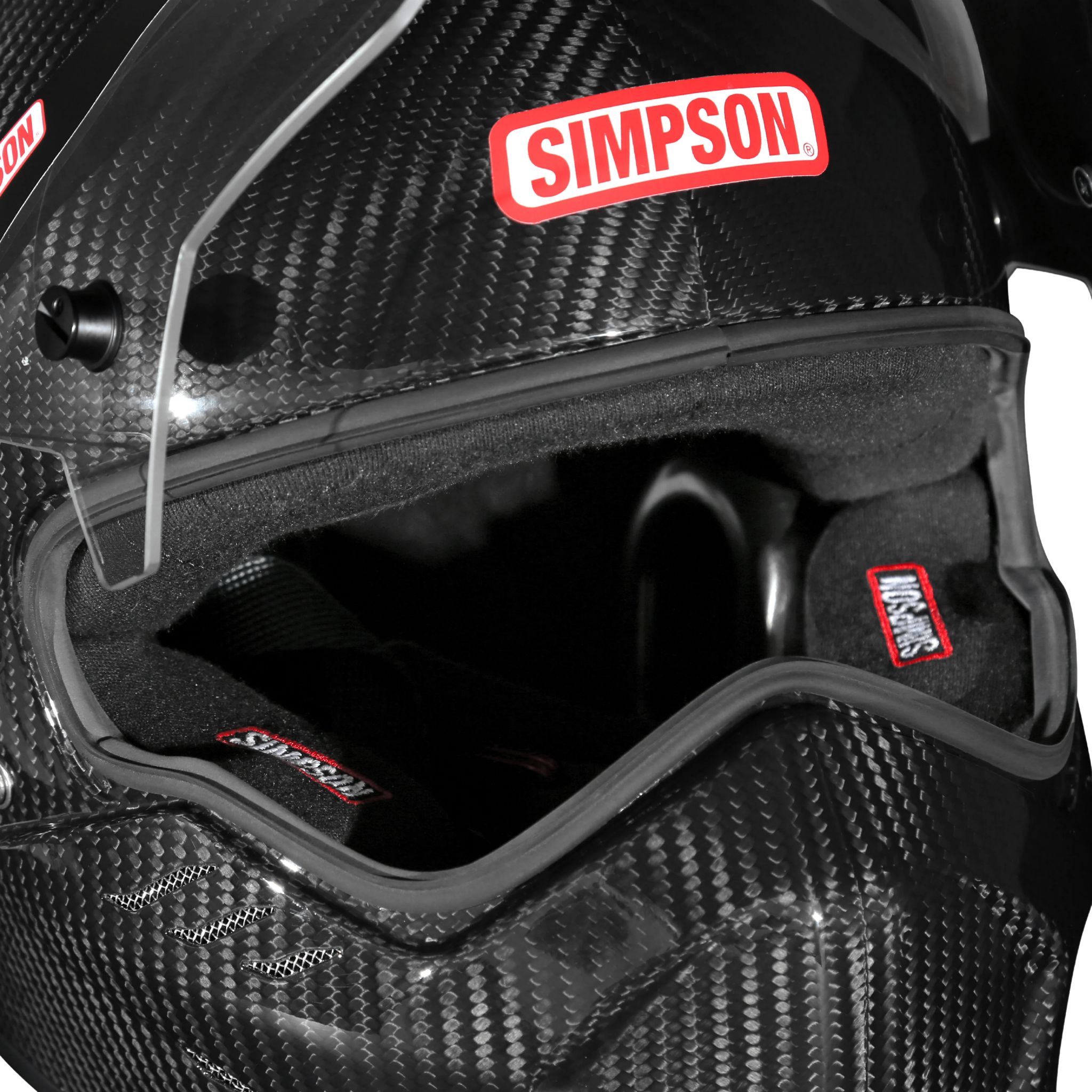Simpson Kingsnake Carbon Helmet front visor detail