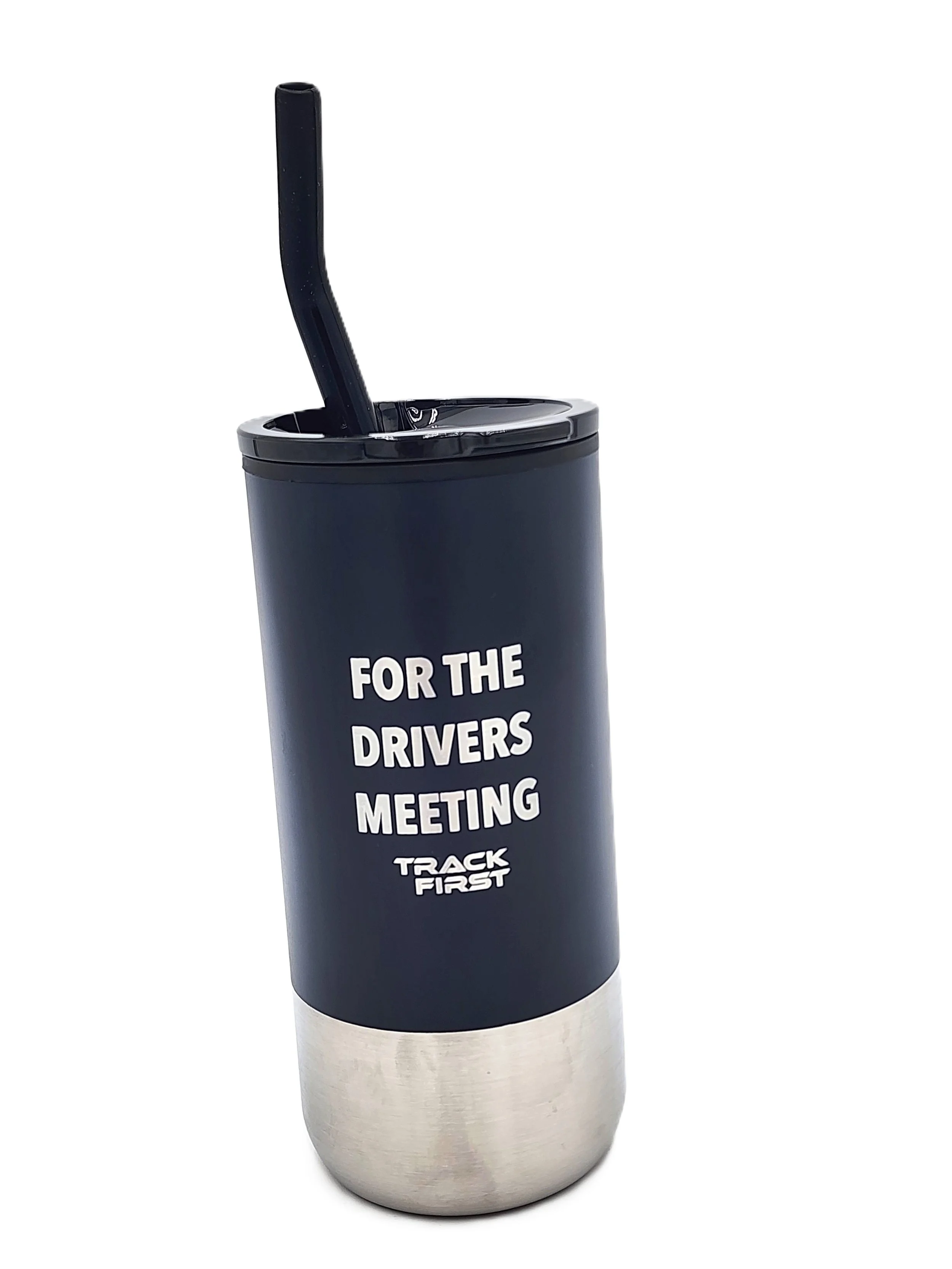 Track First single coffee, insulated drink tumbler mug with straw
