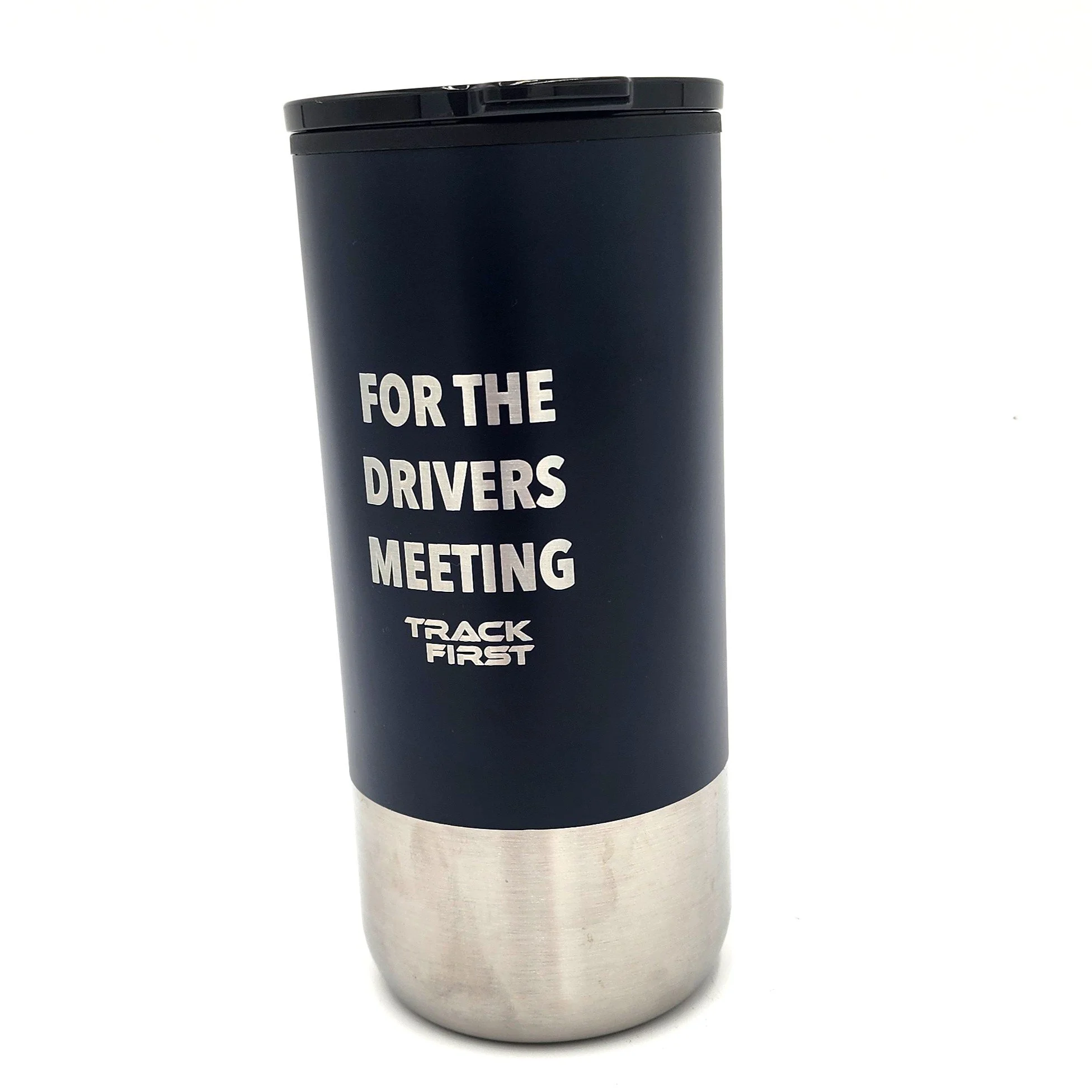 Track First 'drivers meeting' single insulated drink tumbler and coffee mug