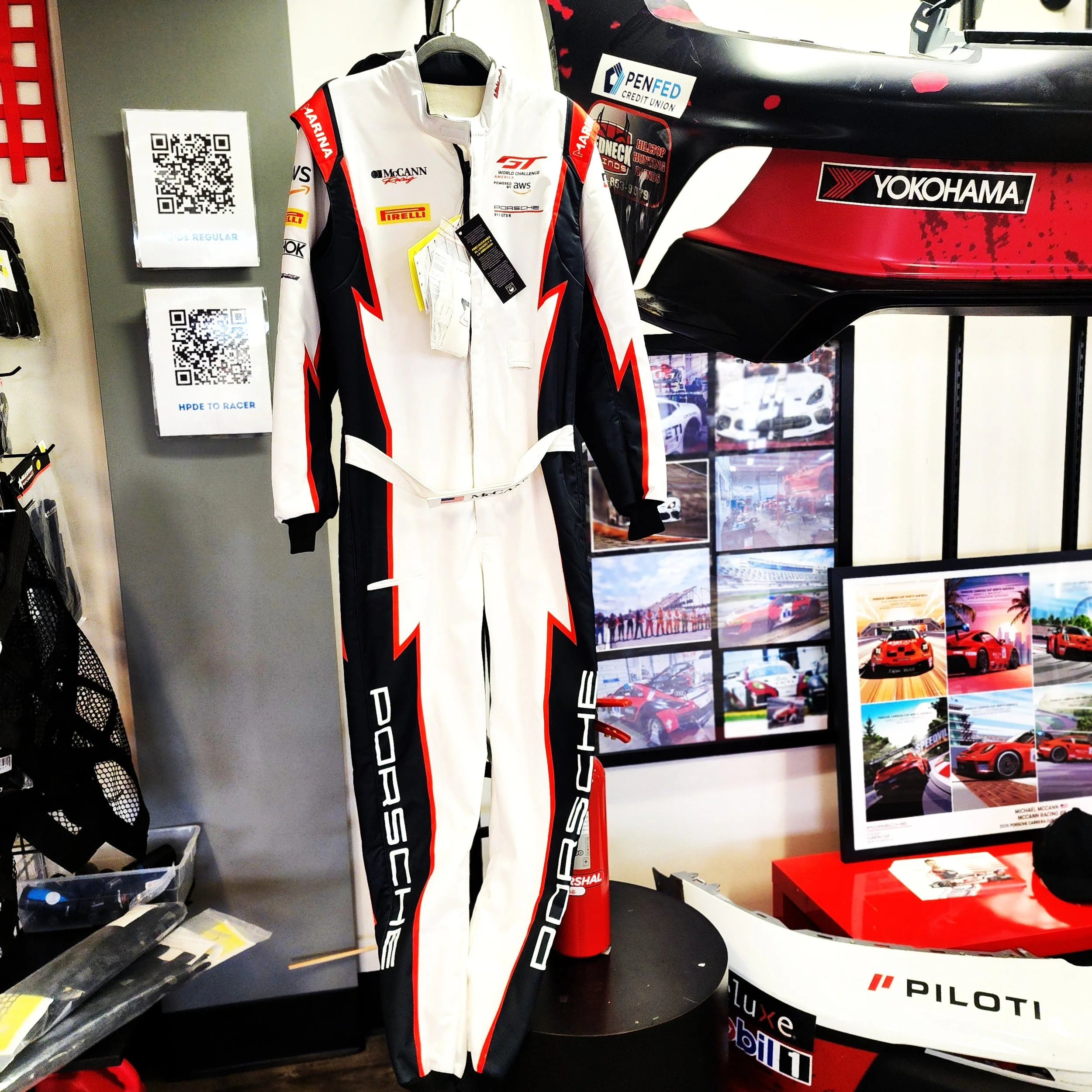 Michael McCann Jr. new Marina custom racing suit. Ready for success with GT World Challenge America (SRO) in his new Porsche GT3 R EVO