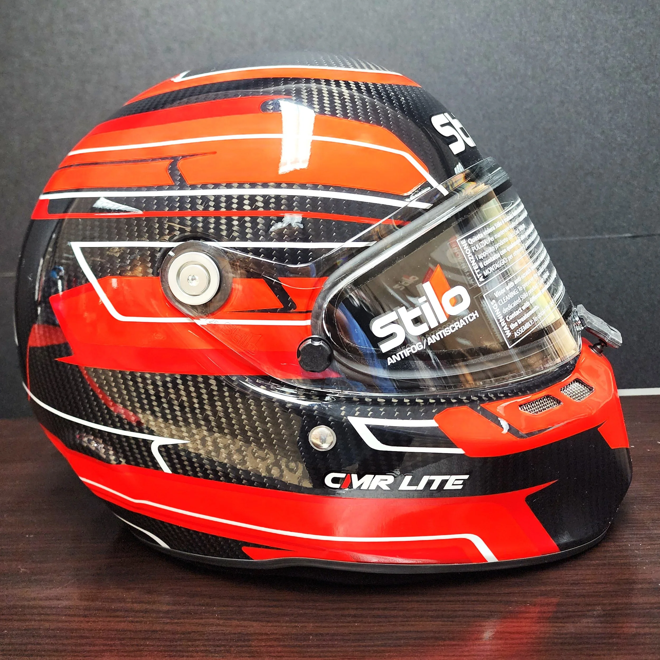 Stilo CMR Carbon Lite Red Graphic Kart Helmet