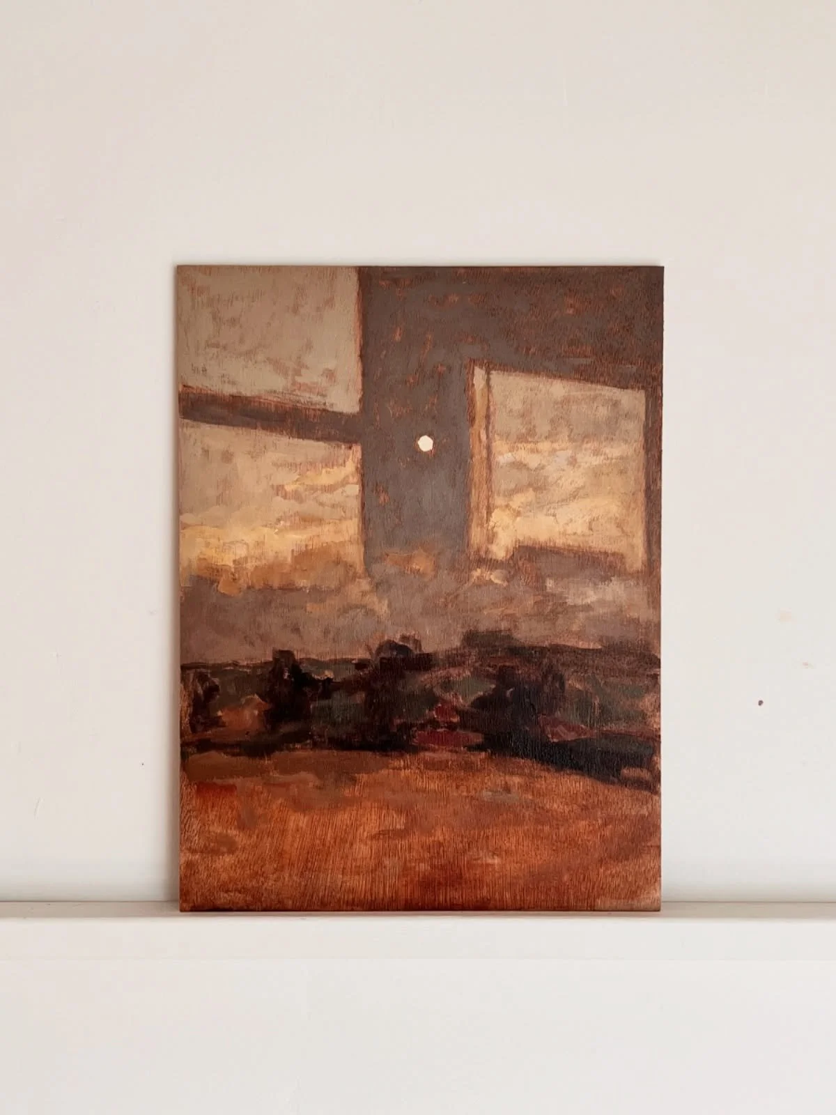 Waxing gibbous, November
Oil on wood panel
30 x 23 cm

#scottishartist #scottishbordersartist #oilpainting