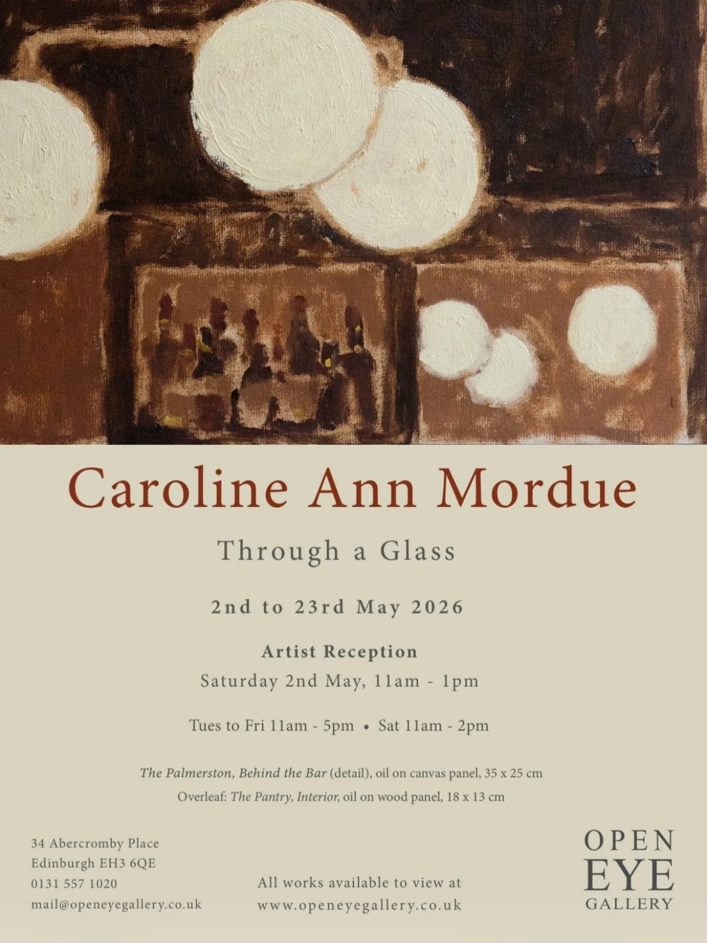 &lsquo;Through a glass&rsquo;

Interiors and light meet the outside world in abstracted reflection.

These paintings are moments observed, without entering. Holding the space privately for oneself. I work from photographs taken on walks through the c