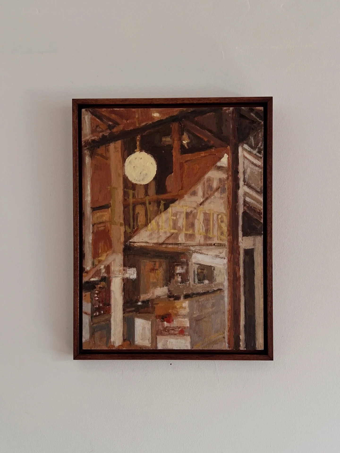 IJ Mellis
22.7 x 30.5 cm
Oil on wood panel
sold

On show now at The Open Eye Gallery, Edinburgh

Abstracted light and reflections, familiar places, personal moments - this exhibition is about my own journeys through the city, but hopefully you might 