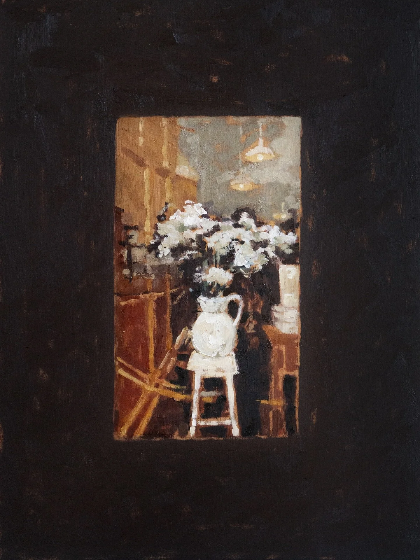 Twelve Triangles, Melrose window
Oil on wood panel
30.5 x 40.5 cm
sold

On show at The Open Eye Gallery, Edinburgh.

I visit this bakery often, since it&rsquo;s in Melrose in the Scottish Borders, where I&rsquo;m from and now live again. I spent a fe