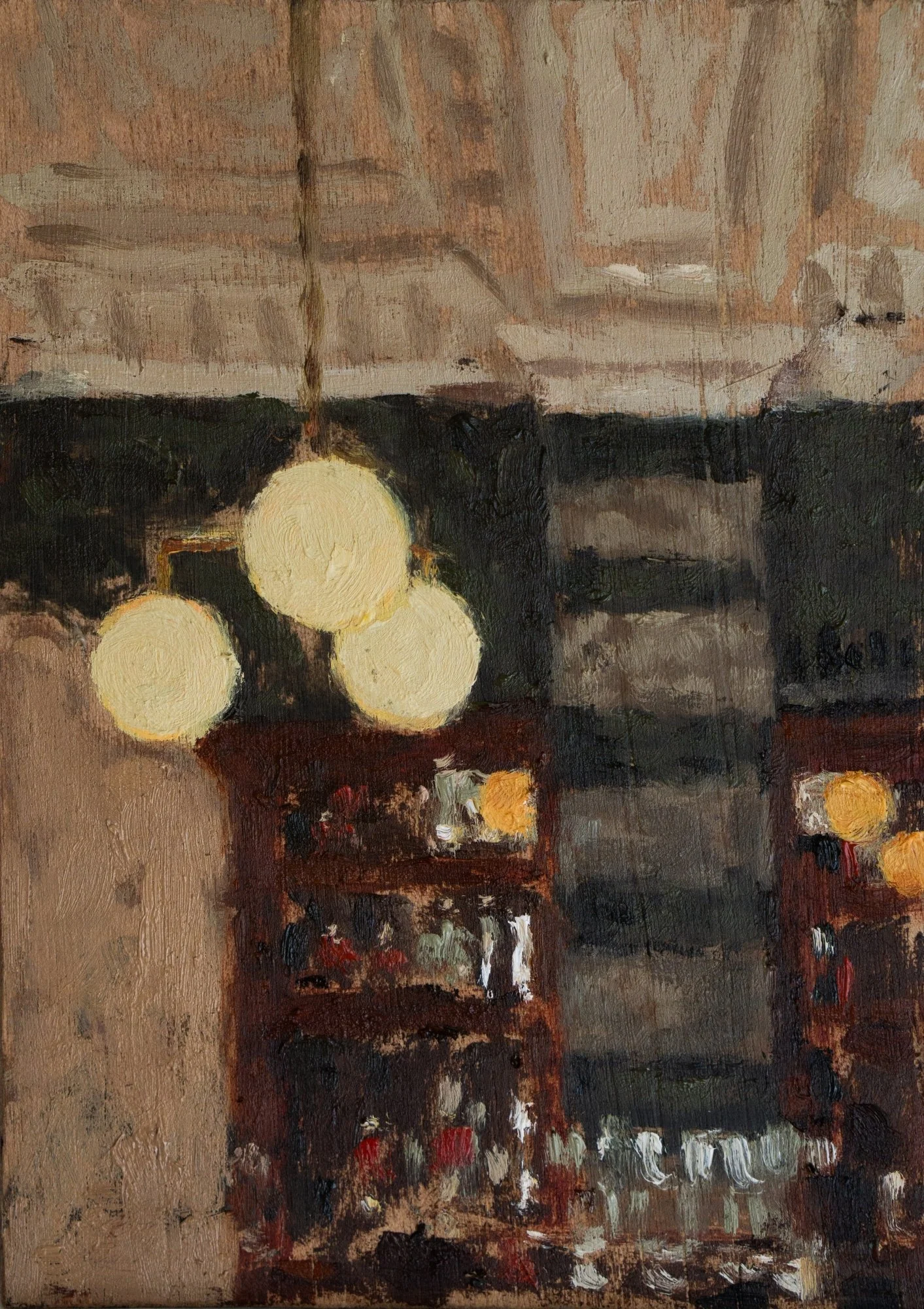 The Palmerston, small interior -
oil on wood panel -
12.2 x 17.2 cm