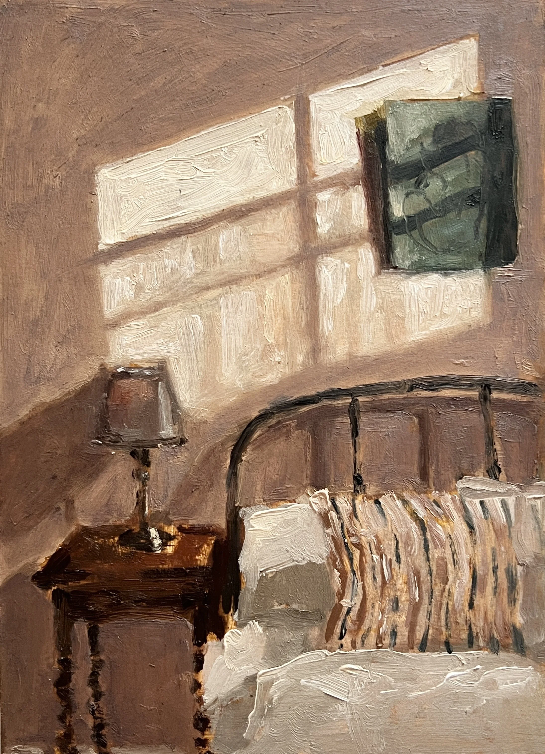 Bedroom light, study -
oil on card - sold