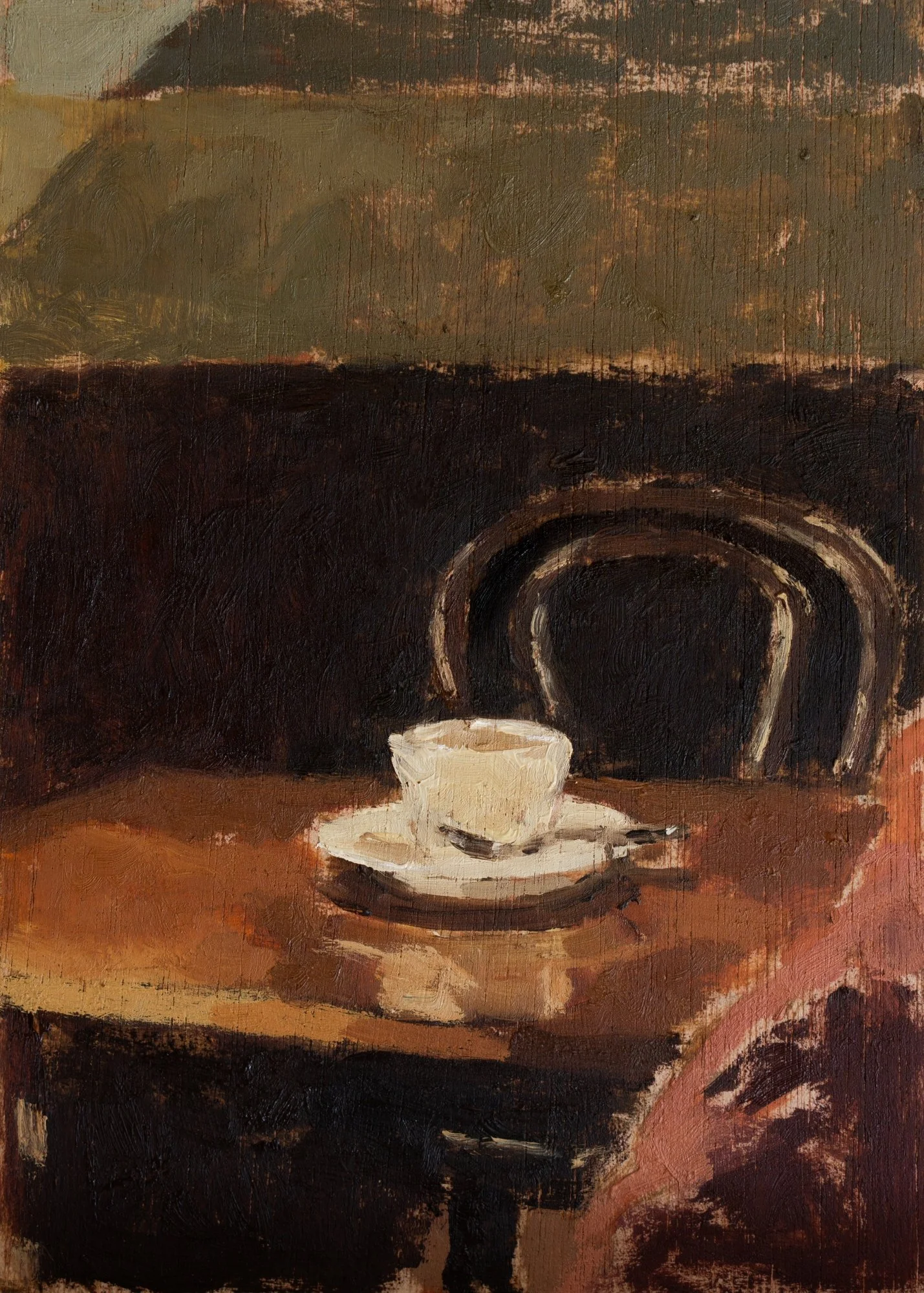 Empty cup -
oil on wood -
12.7 x 17.7 cm