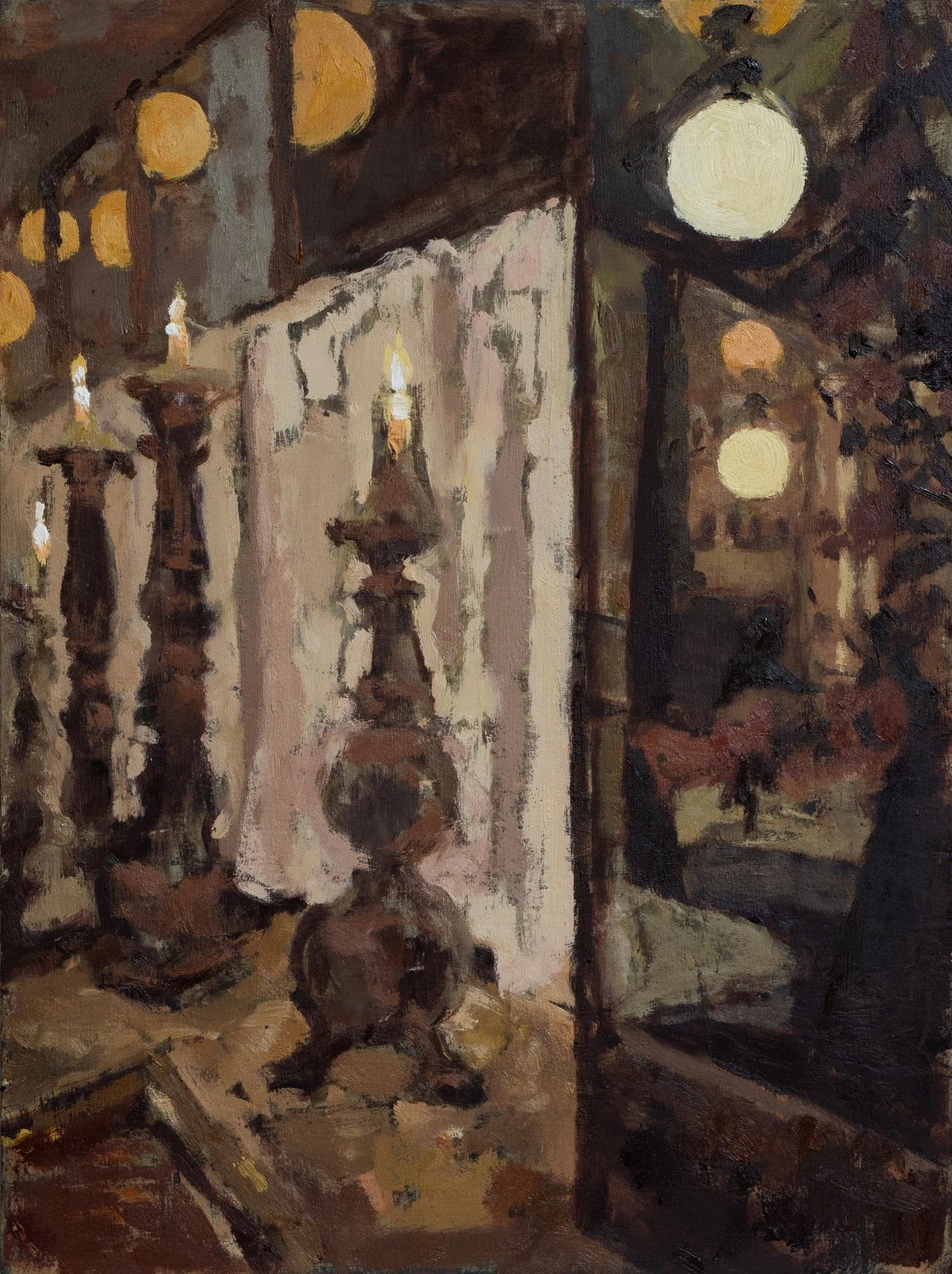 Candlesticks in Paris -
oil on wood panel -
30.5 x 40.5 cm