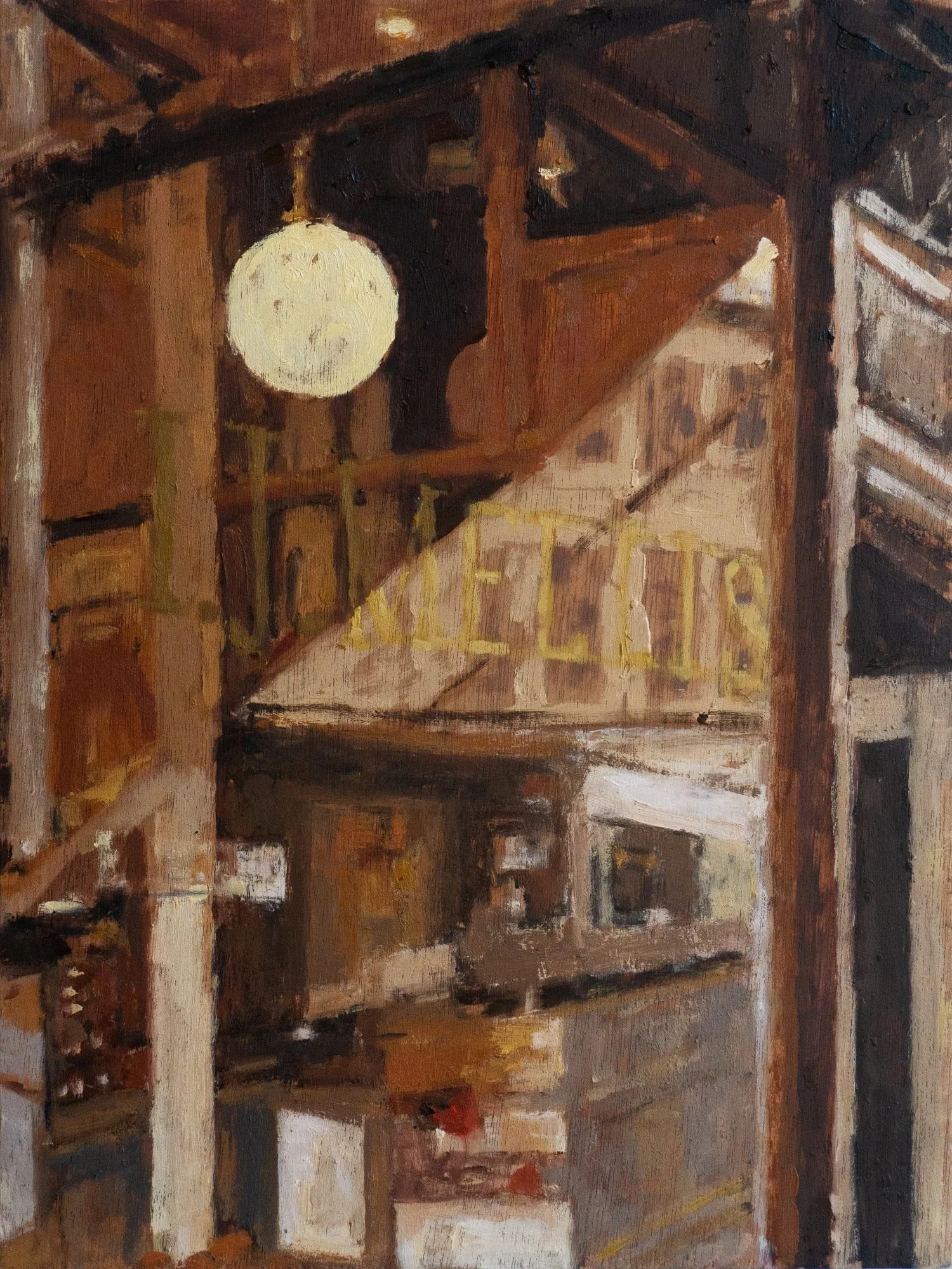IJ Mellis window - 
oil on wood panel -
22.7 x 30.5 cm