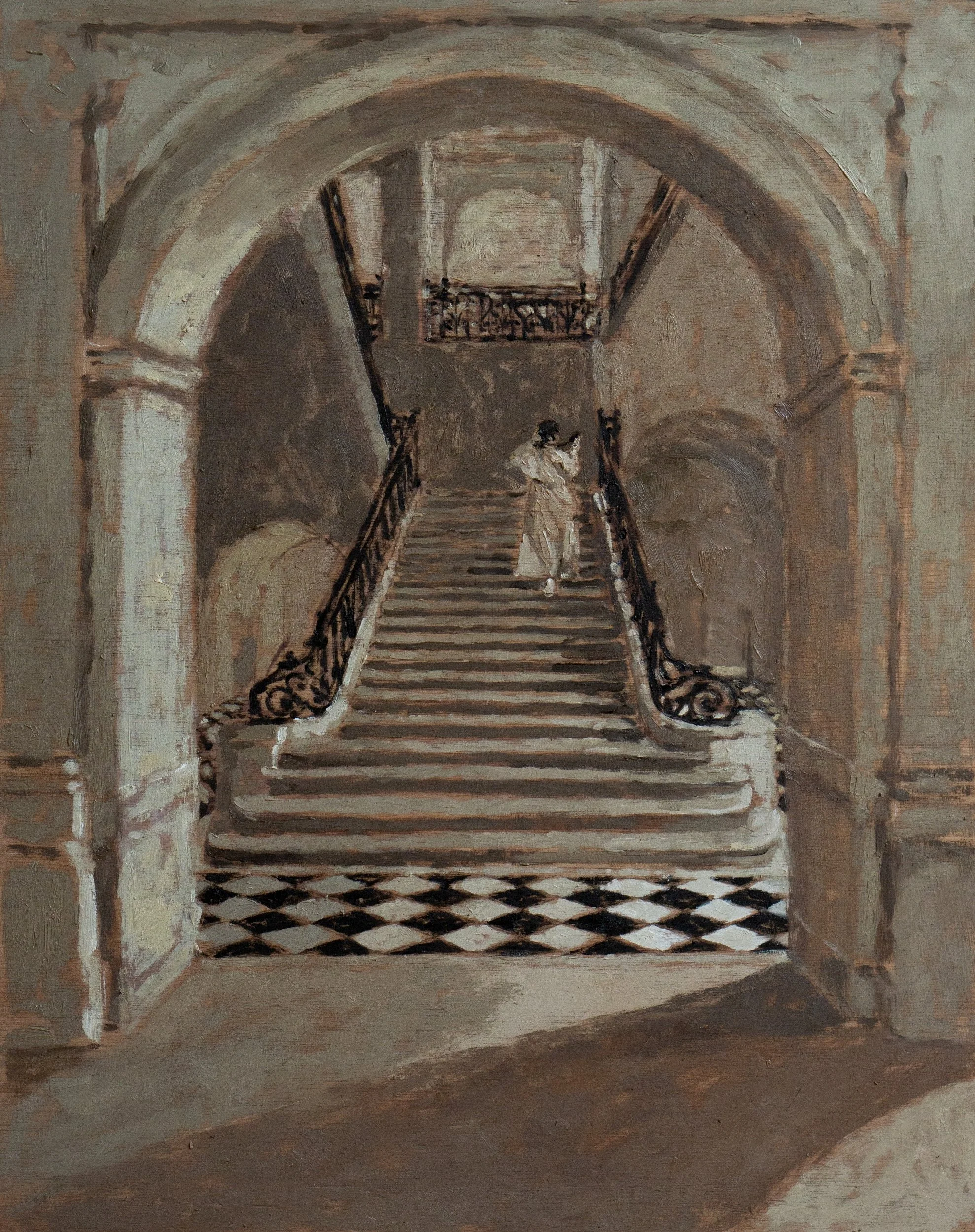Steps at the Musee Picasso, Paris -
oil on wood panel -
39.4 x 49.5 cm