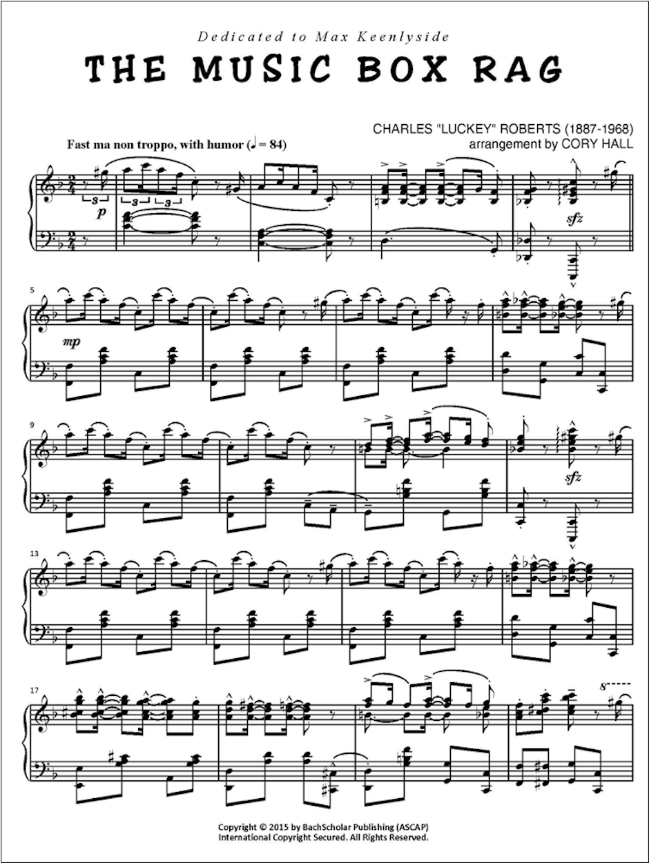 ROBERTS The Music Box Rag (arr. Hall) — BachScholar®