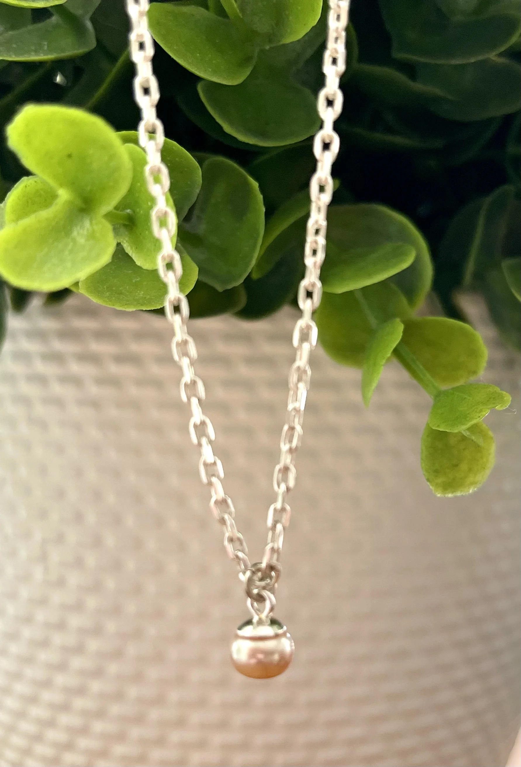 Pink pearl sterling silver necklace — Katharina Kauke Jewelry