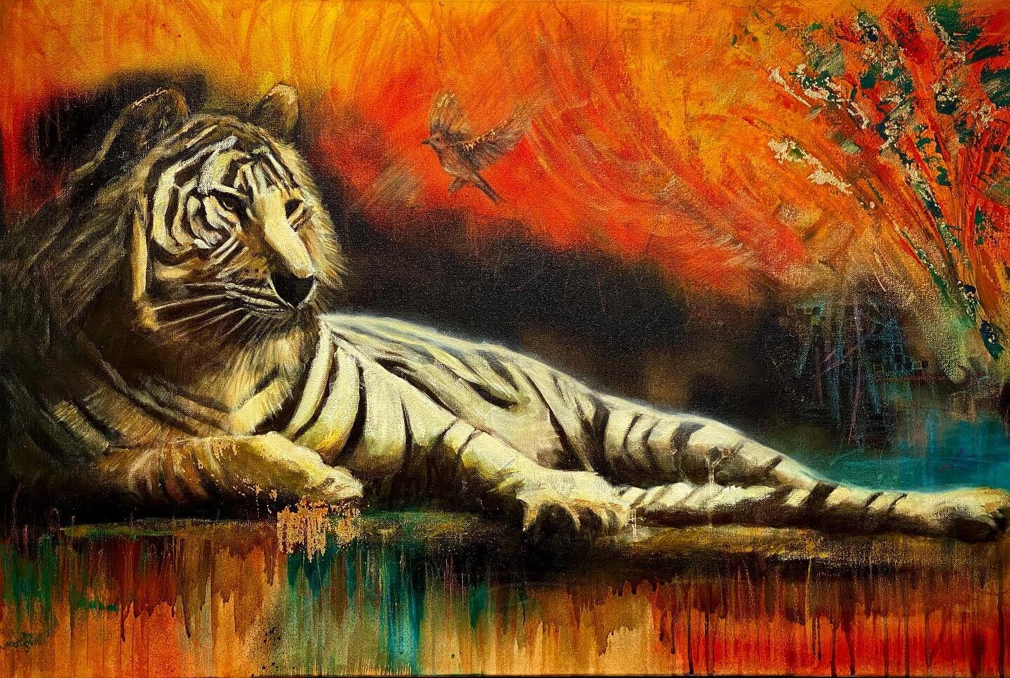 💫🐅 Le tigre est un symbole de force personnelle. Il repr&eacute;sente la puissance et la d&eacute;termination. Nous sommes tous des tigres un jour ou l&rsquo;autre selon les &eacute;preuves et l&rsquo;adversit&eacute; &agrave; laquelle nous sommes 