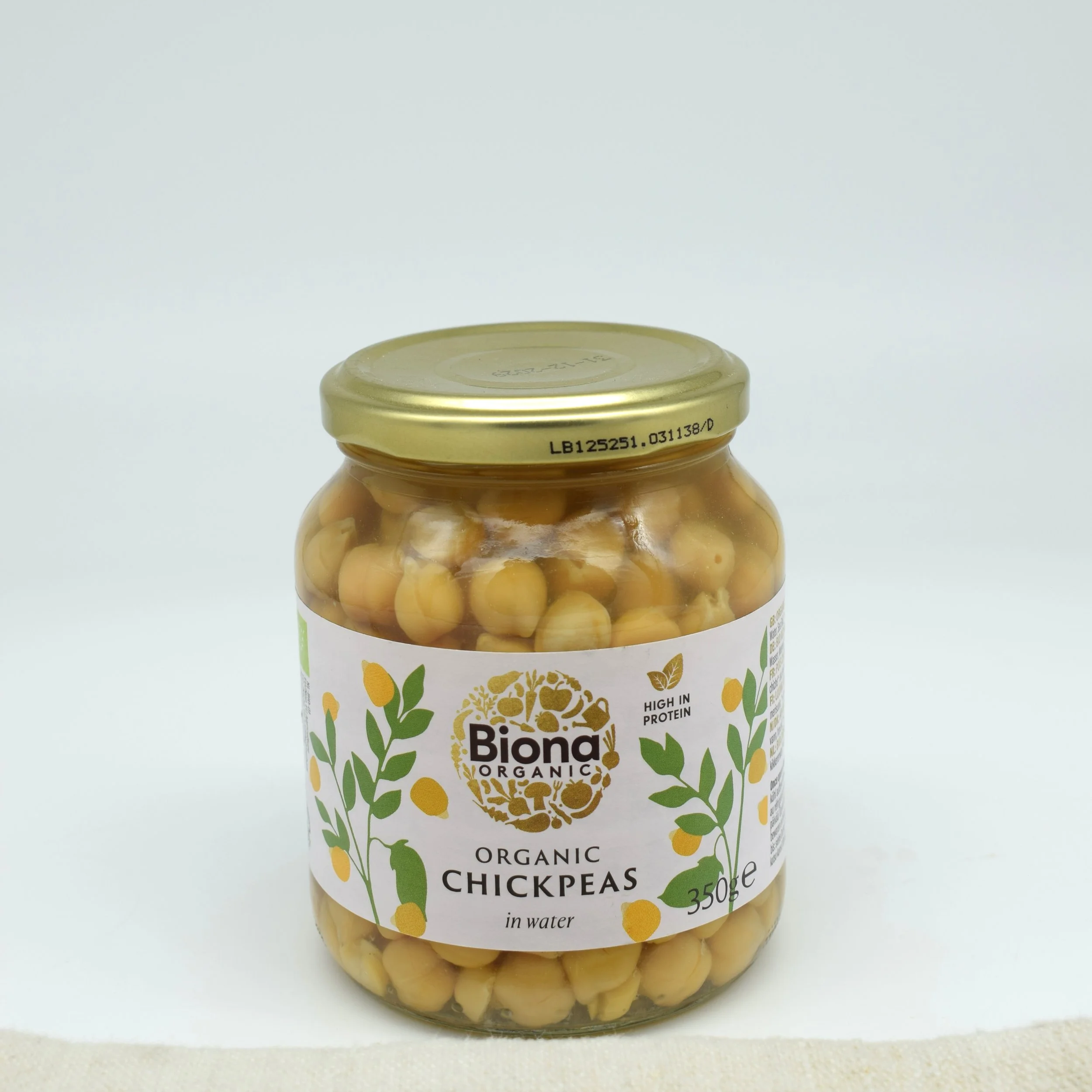 Biona organic chickpeas in glass jar 350g