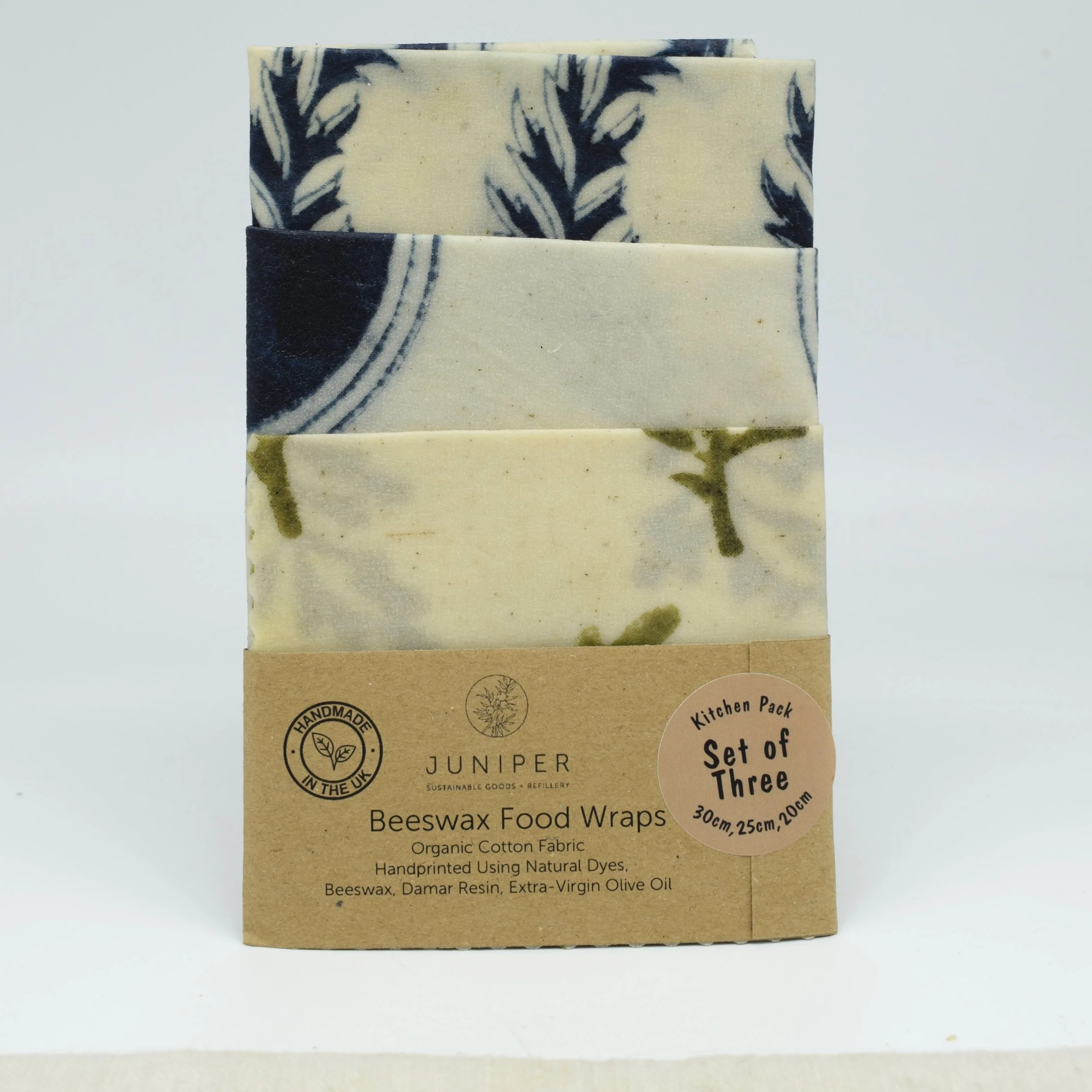set of 3 beeswax food wraps